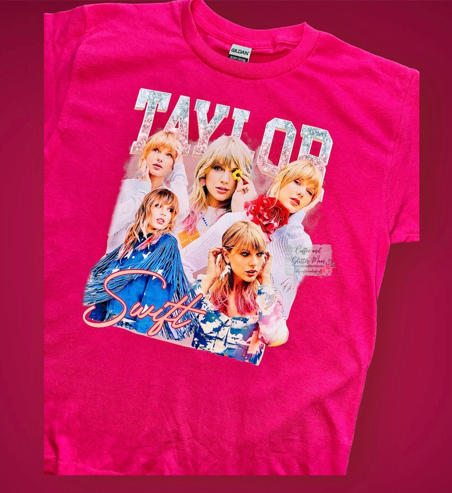 Taylor Mosaic Pink Youth Medium Tee