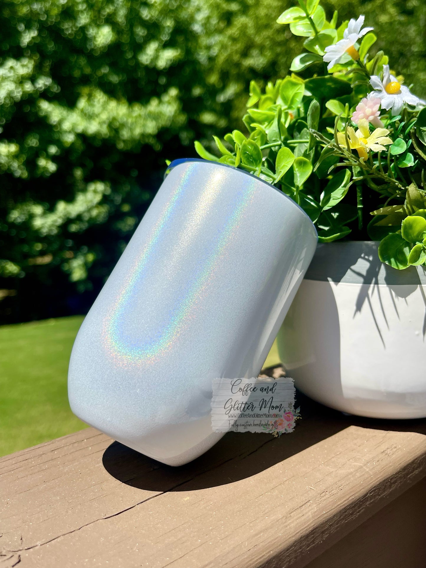 Custom Holographic Rainbow 12oz Wine Tumbler