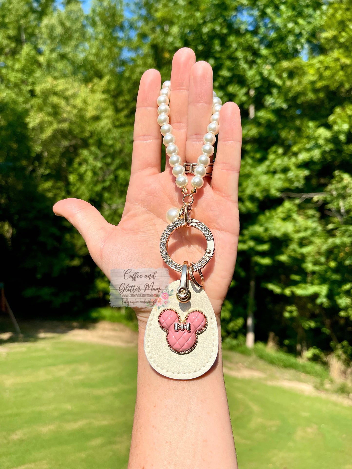 Pearl Pink Mouse Keychain