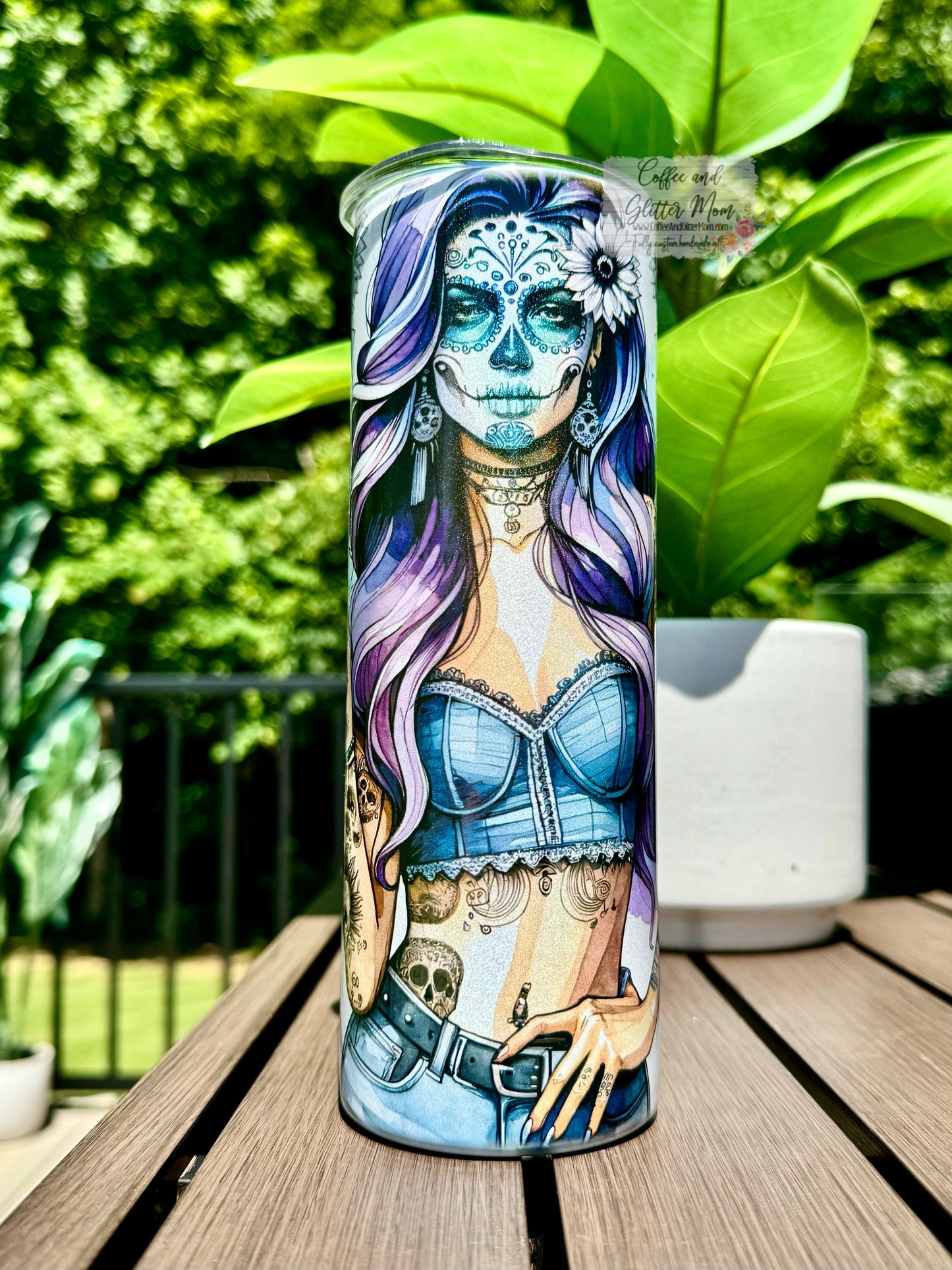 Sugarskull Girl 20oz Holographic Tumbler