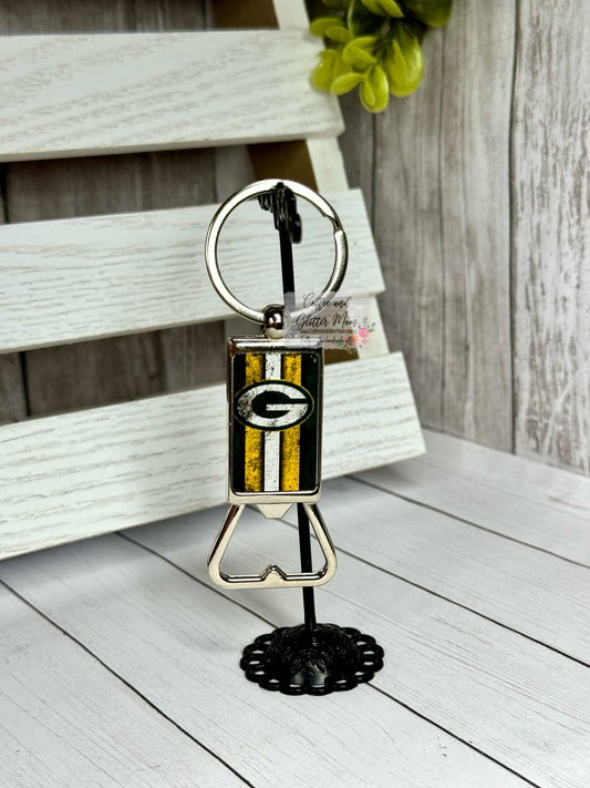 Packers Football Bottle Opener Keychain