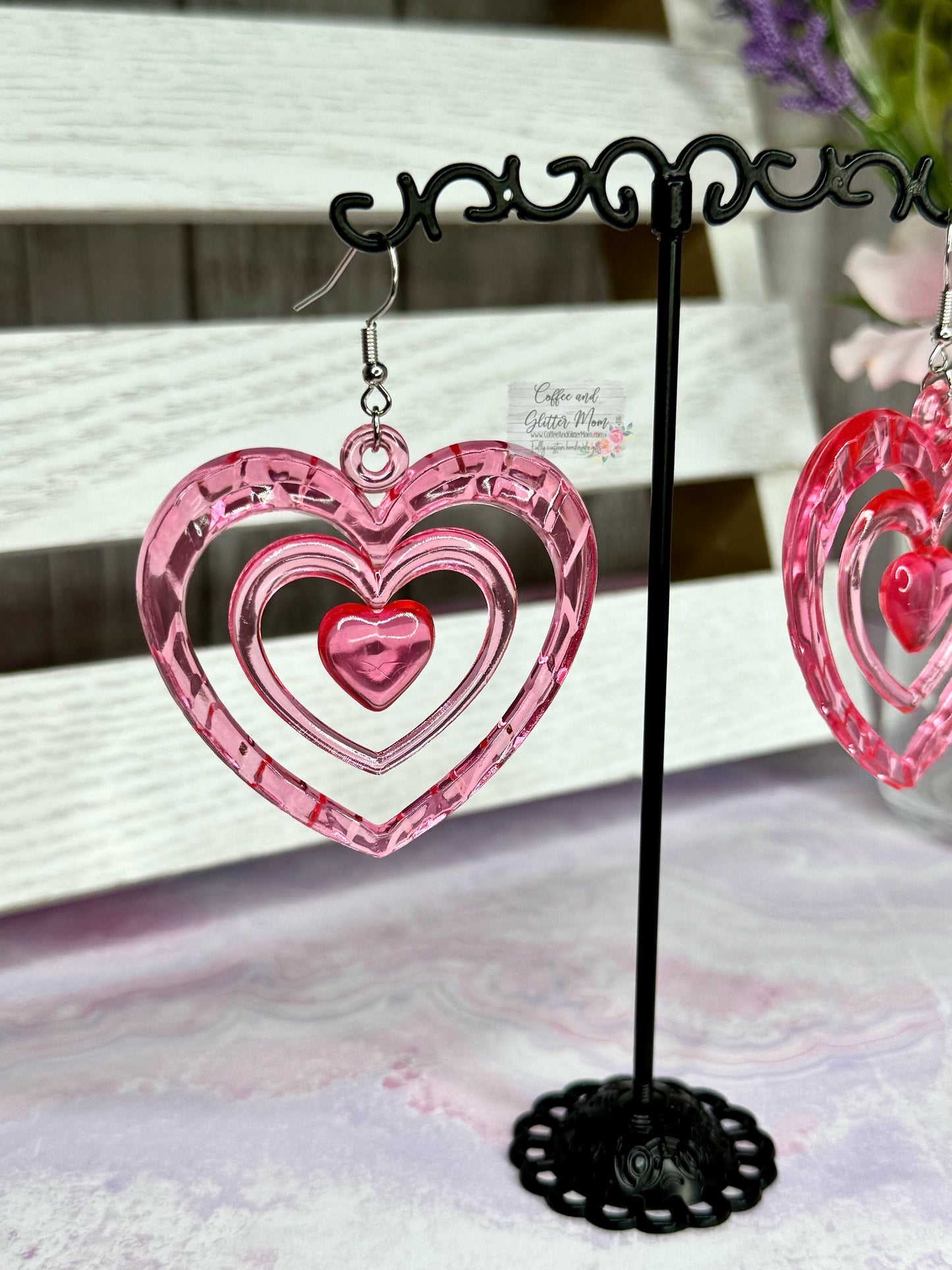 XL Heart Acrylic Earrings