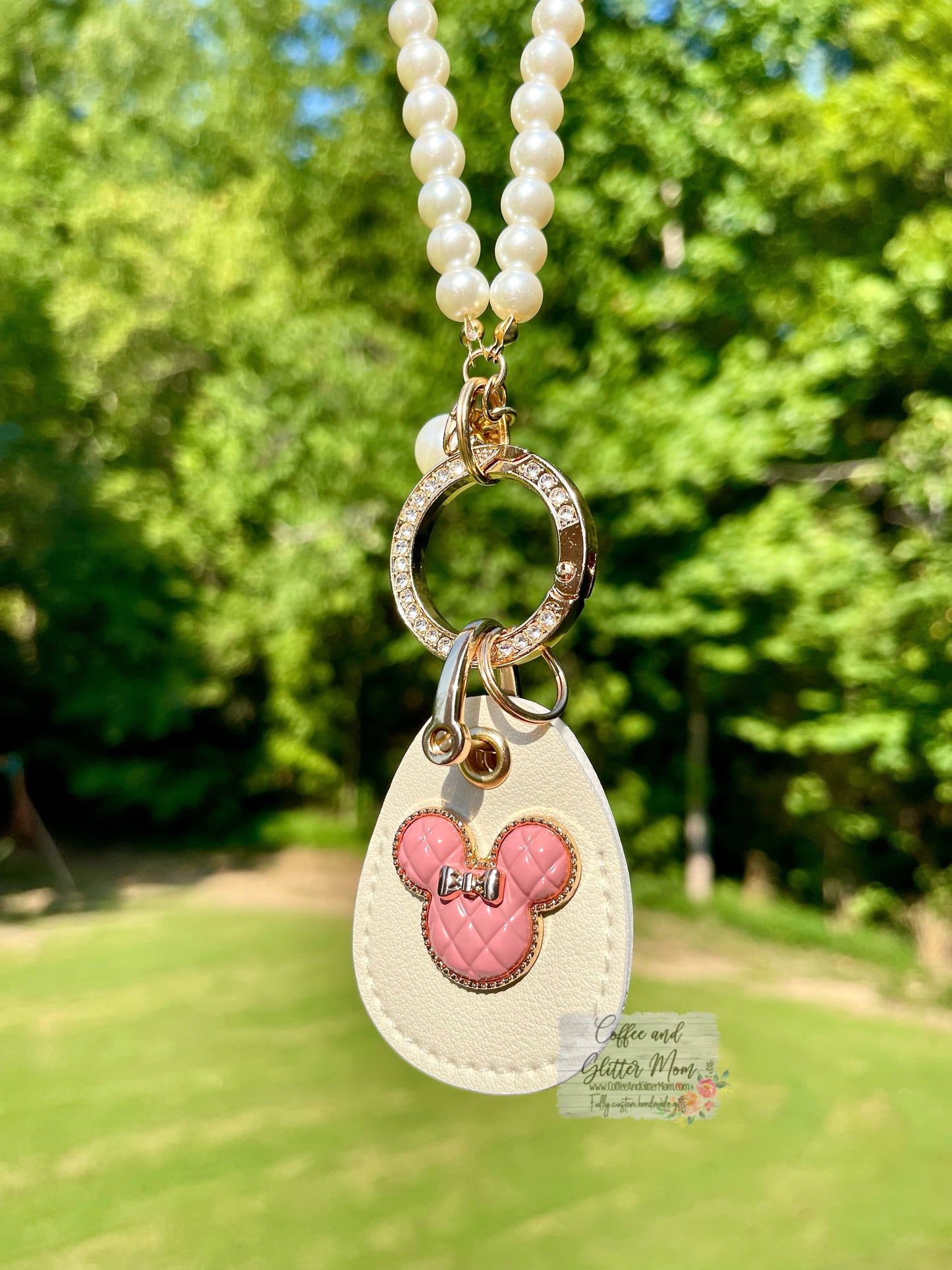 Pearl Pink Mouse Keychain