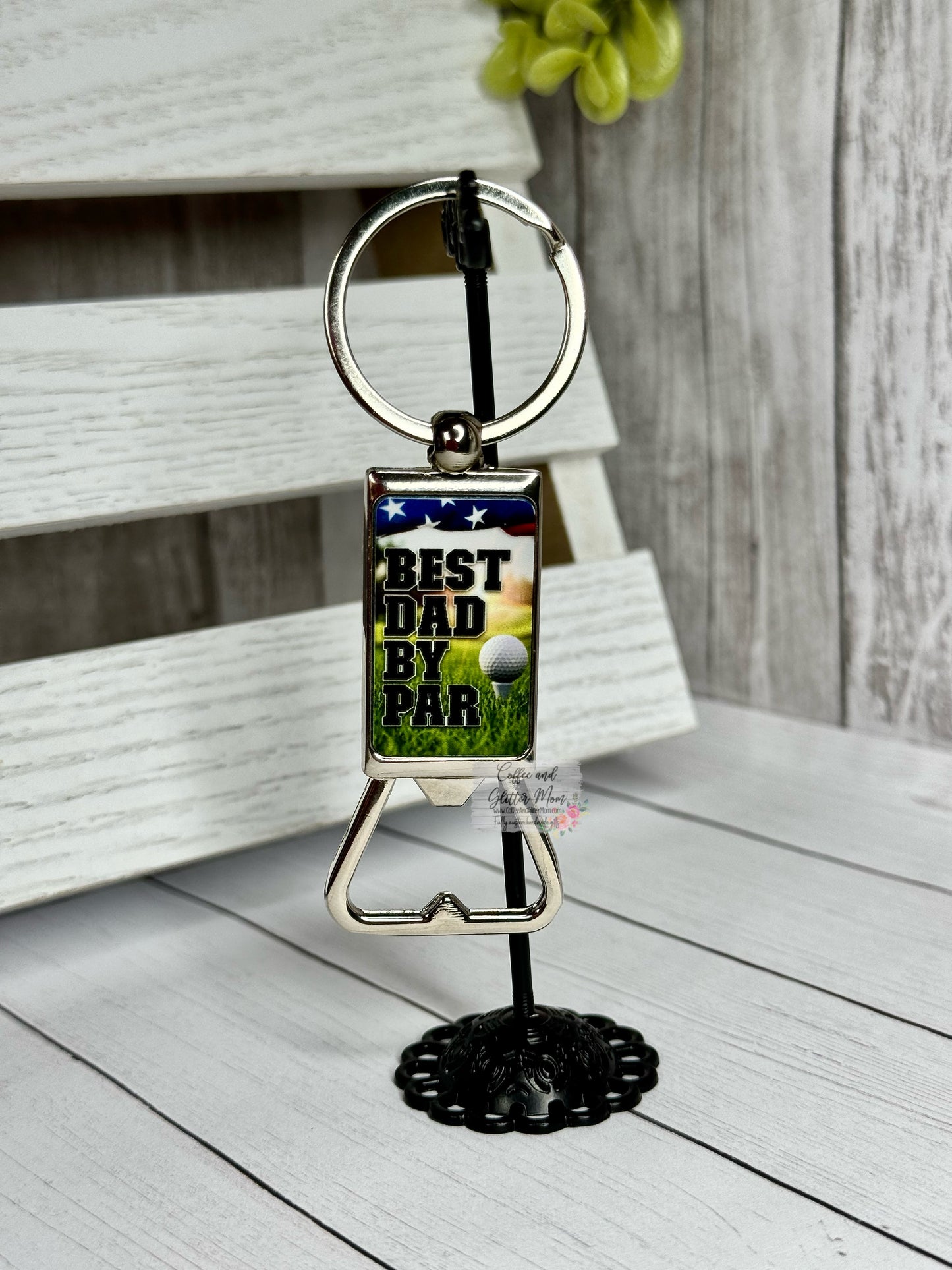 Best Dad By Par Bottle Opener Keychain