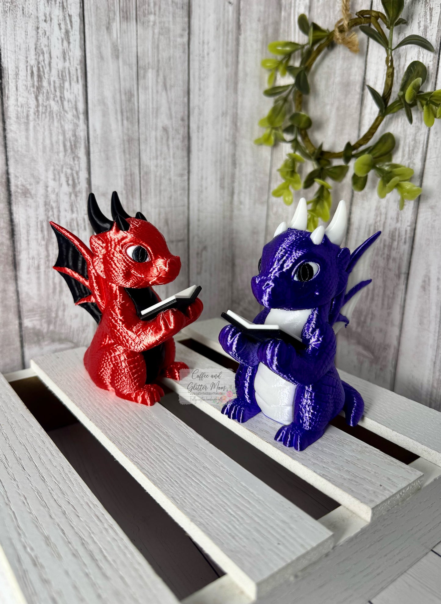 Reading Dragon Bookshelf Decor