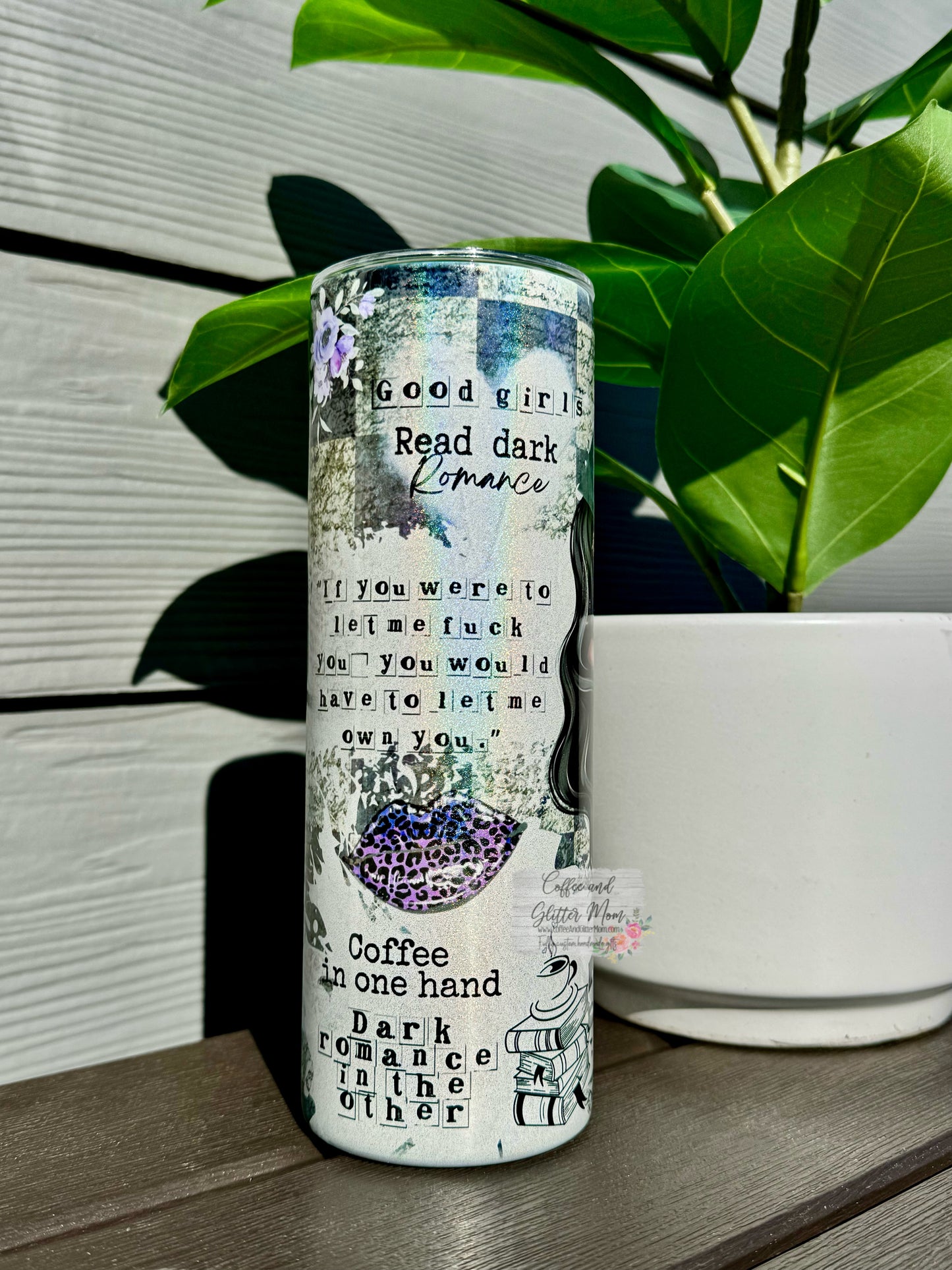 Dark Twisted Book Babe 20oz Holographic Skinny Tumbler