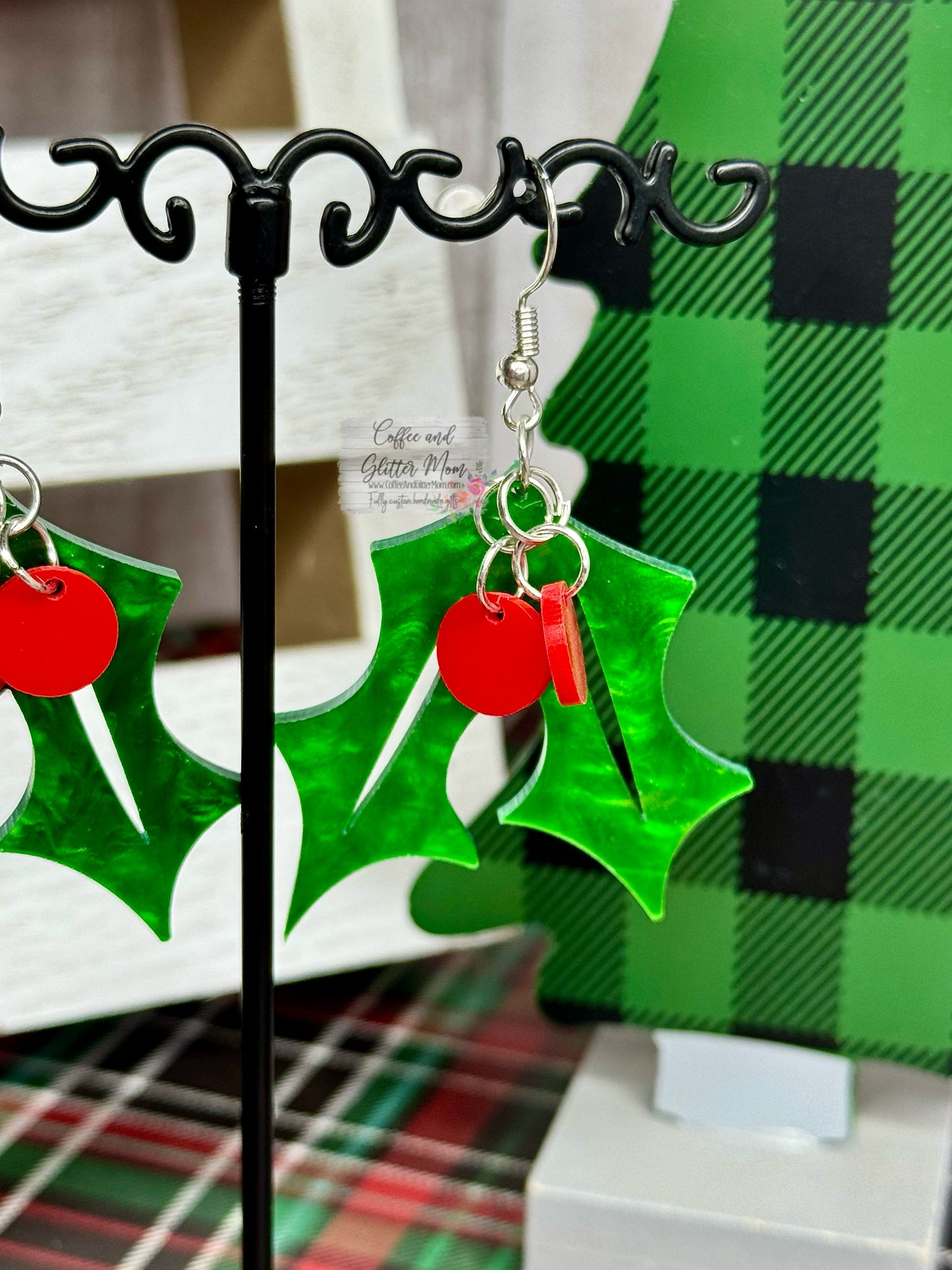 Christmas Holly Earrings