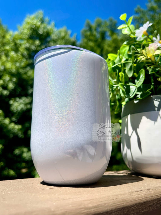 Custom Holographic Rainbow 12oz Wine Tumbler