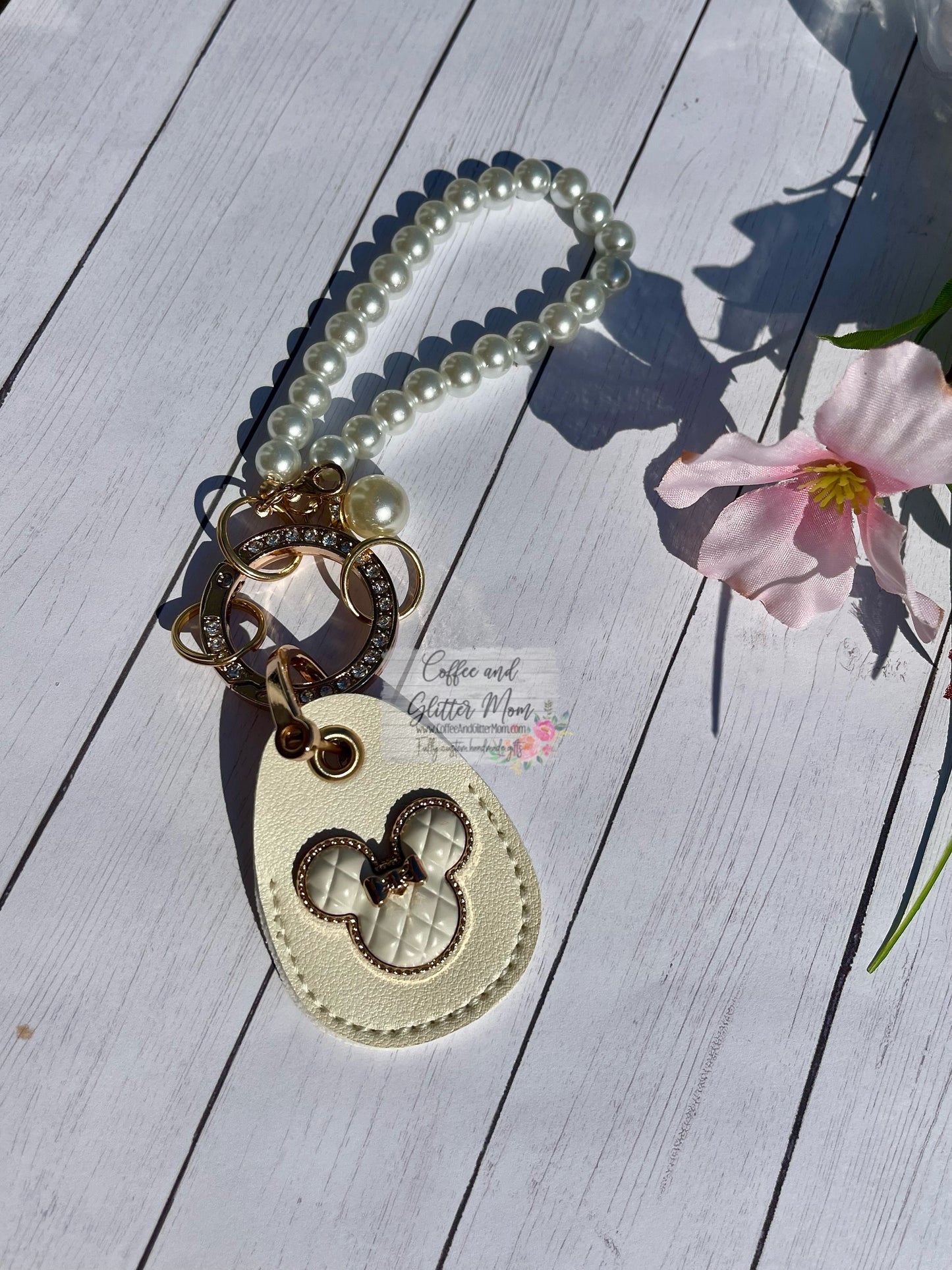 Pearl Pink Mouse Keychain