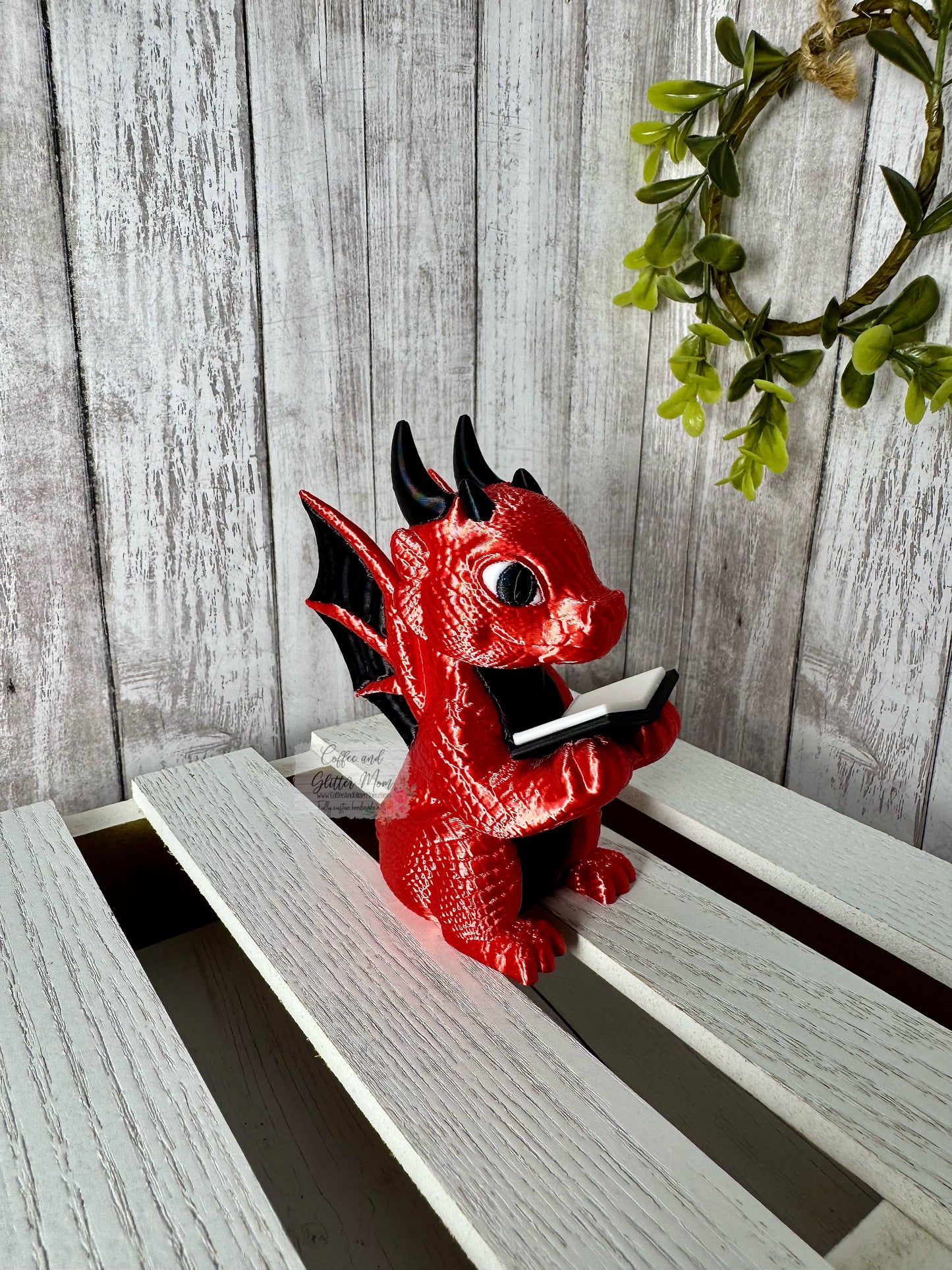 Reading Dragon Bookshelf Decor