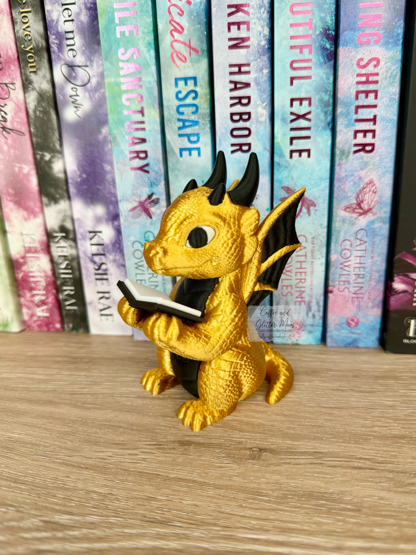 Reading Dragon Bookshelf Decor In Stock