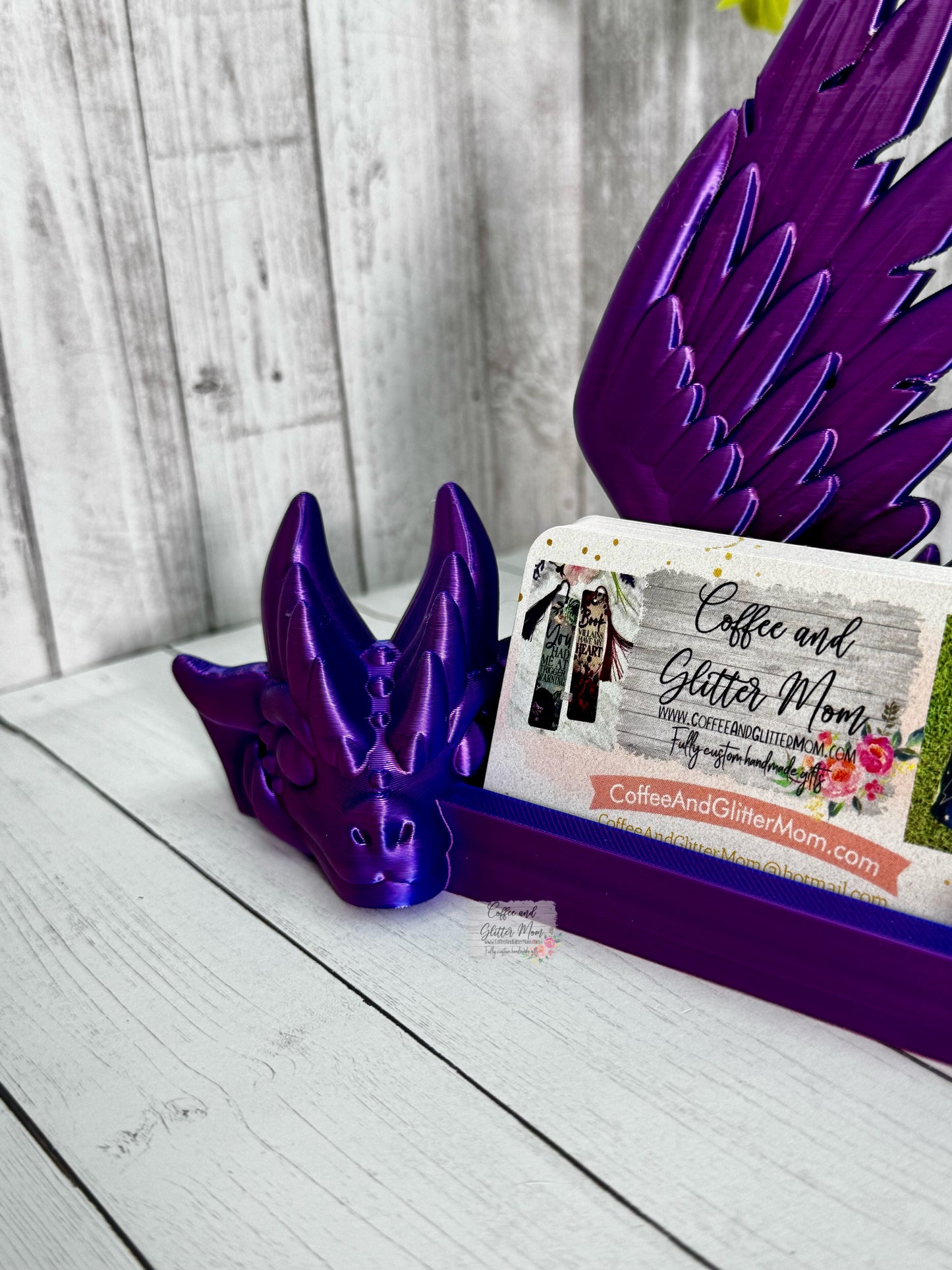 Purple and Blue Silk Dragon Phone/Business Card Holder
