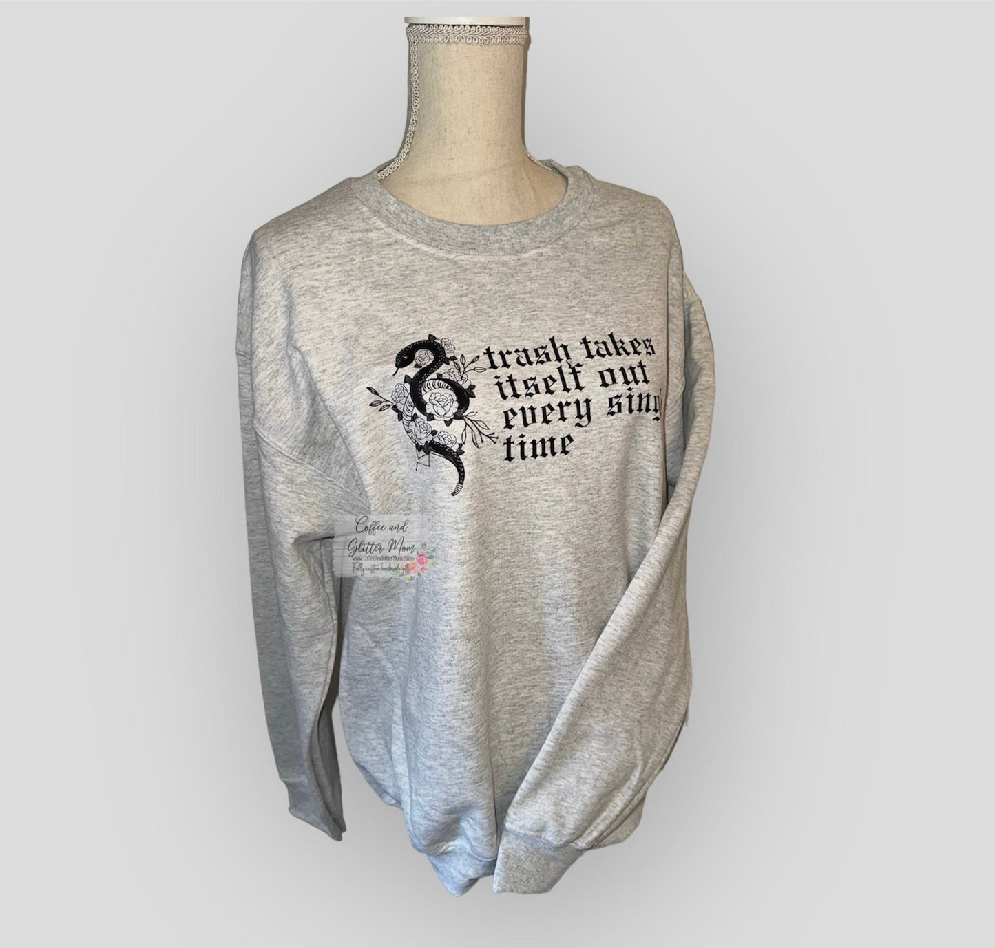 Trash Takes It's Self Out Adult Medium Sweatshirt