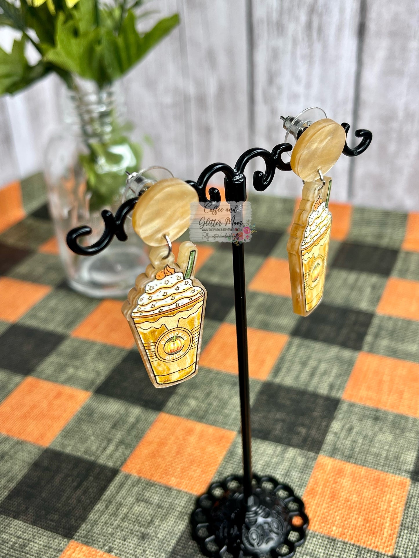 Pumpkin Spice Coffee Earrings