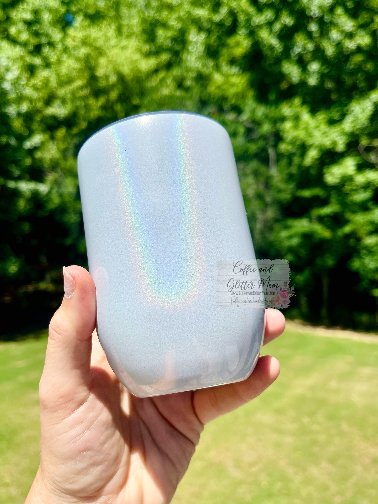 Custom Holographic Rainbow 12oz Wine Tumbler