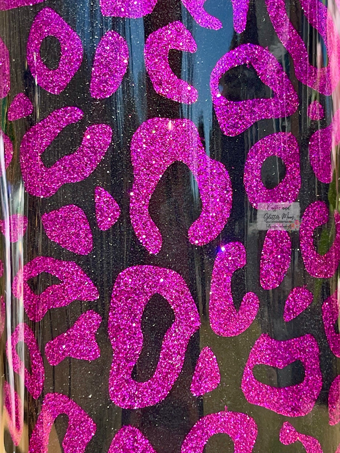Black and Plum Purple Peek-A-Boo Animal Print 20oz Skinny Tumbler