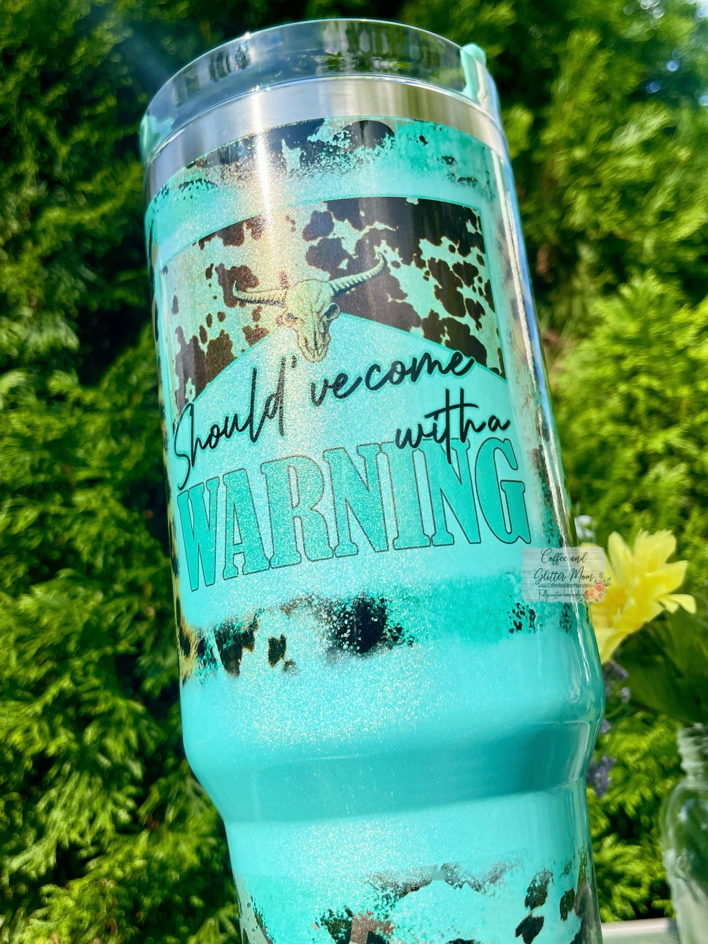 Should've Come With A Warning 40oz Stan Dupe Holographic Travel Tumbler