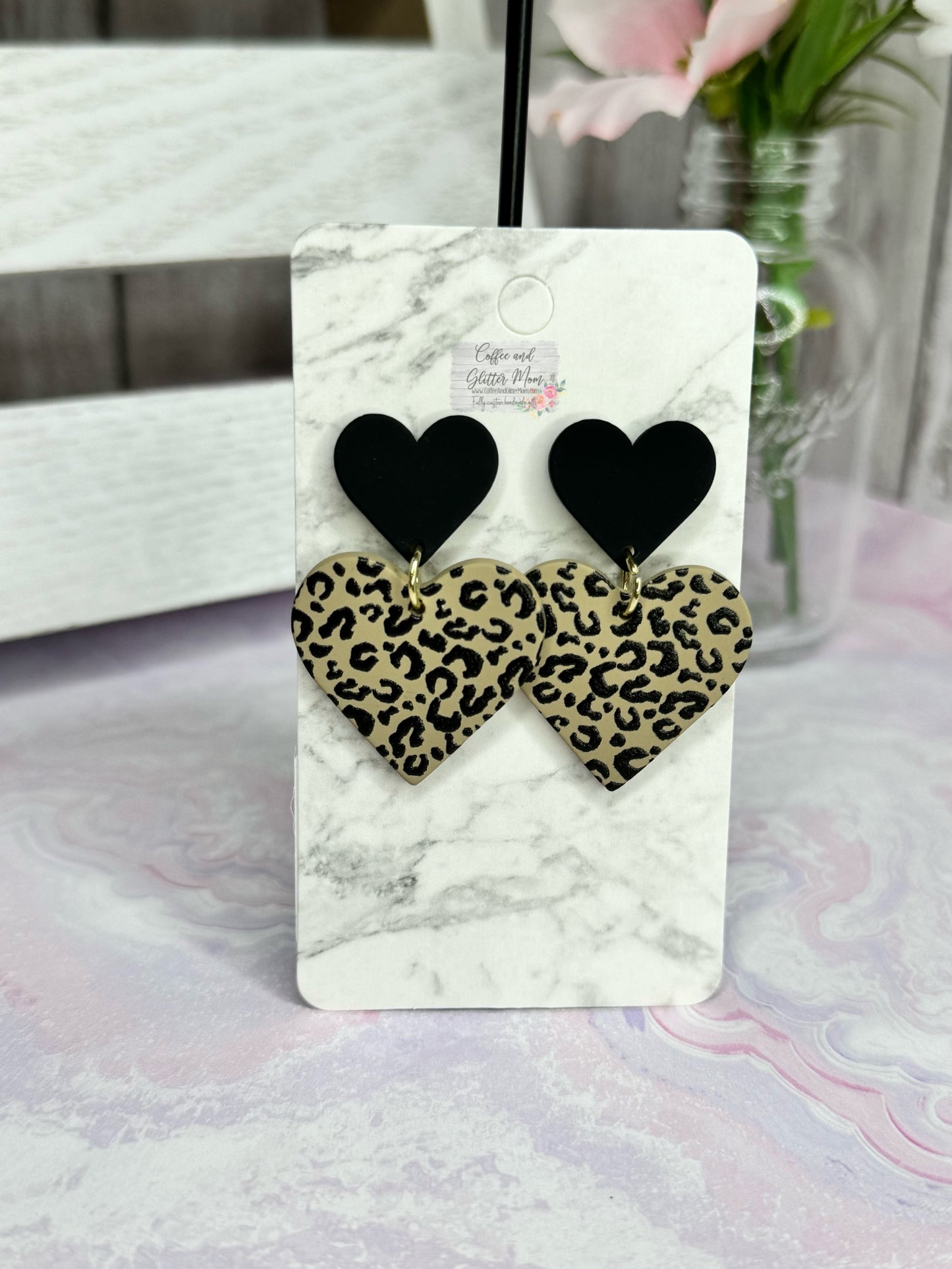 Black Animal Print Stud Clay
