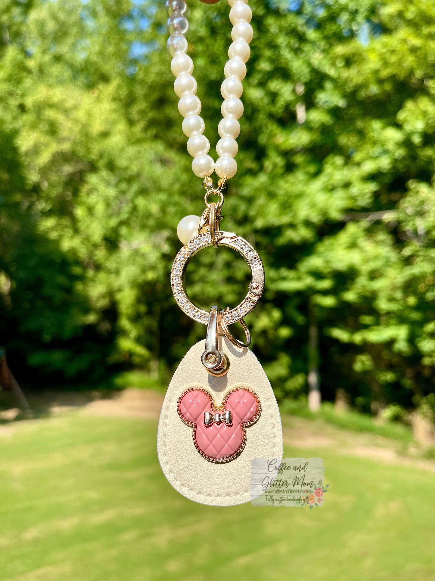 Pearl Pink Mouse Keychain