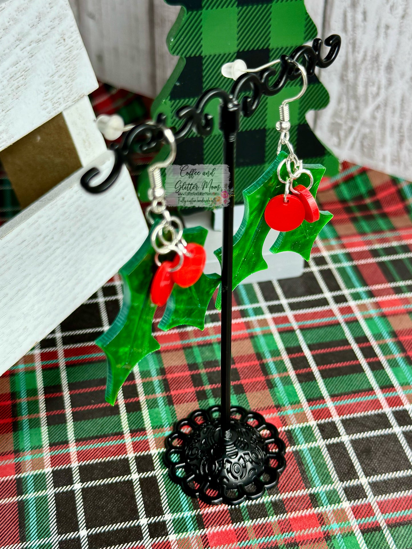 Christmas Holly Earrings