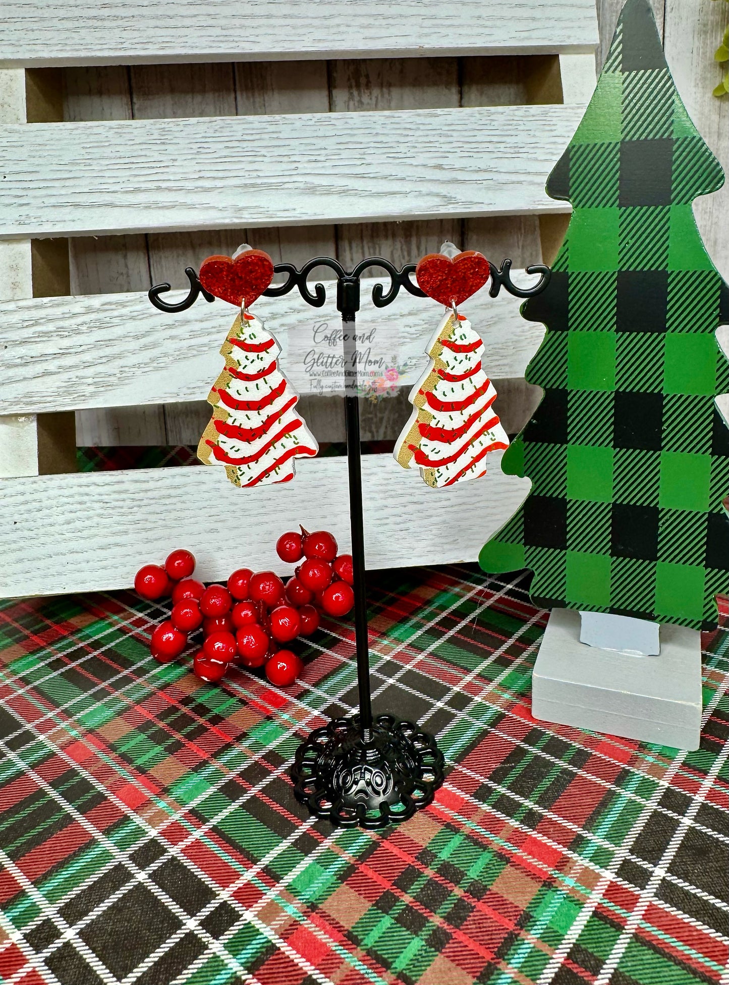 Christmas Tree Cake Earrings