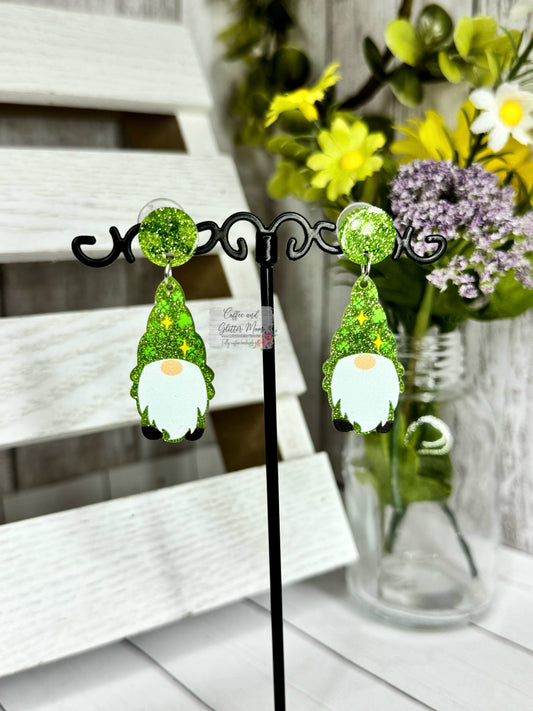 Lucky Little Gnome Acrylic Earrings