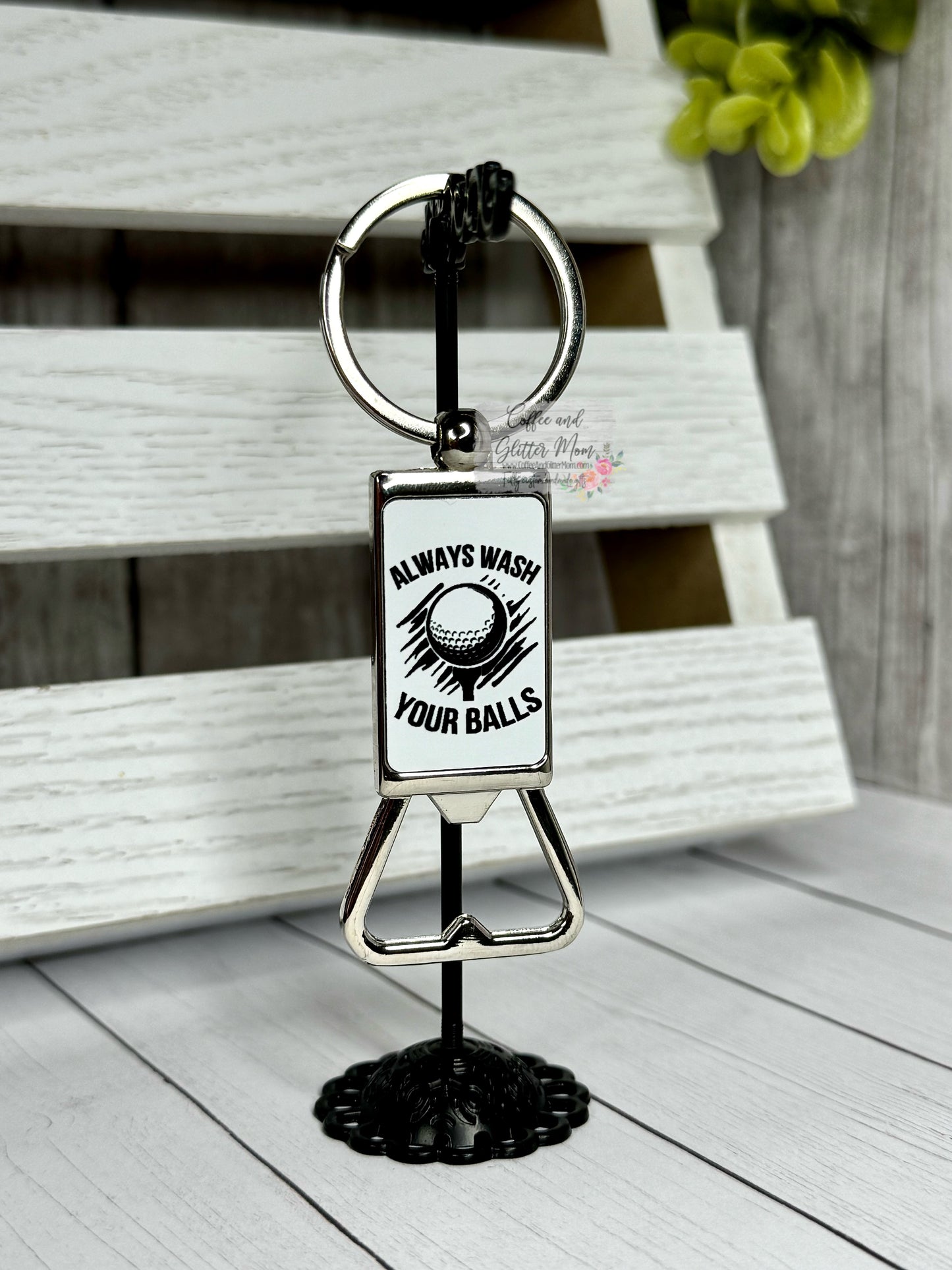 Wash Your Balls Bottle Opener Keychain