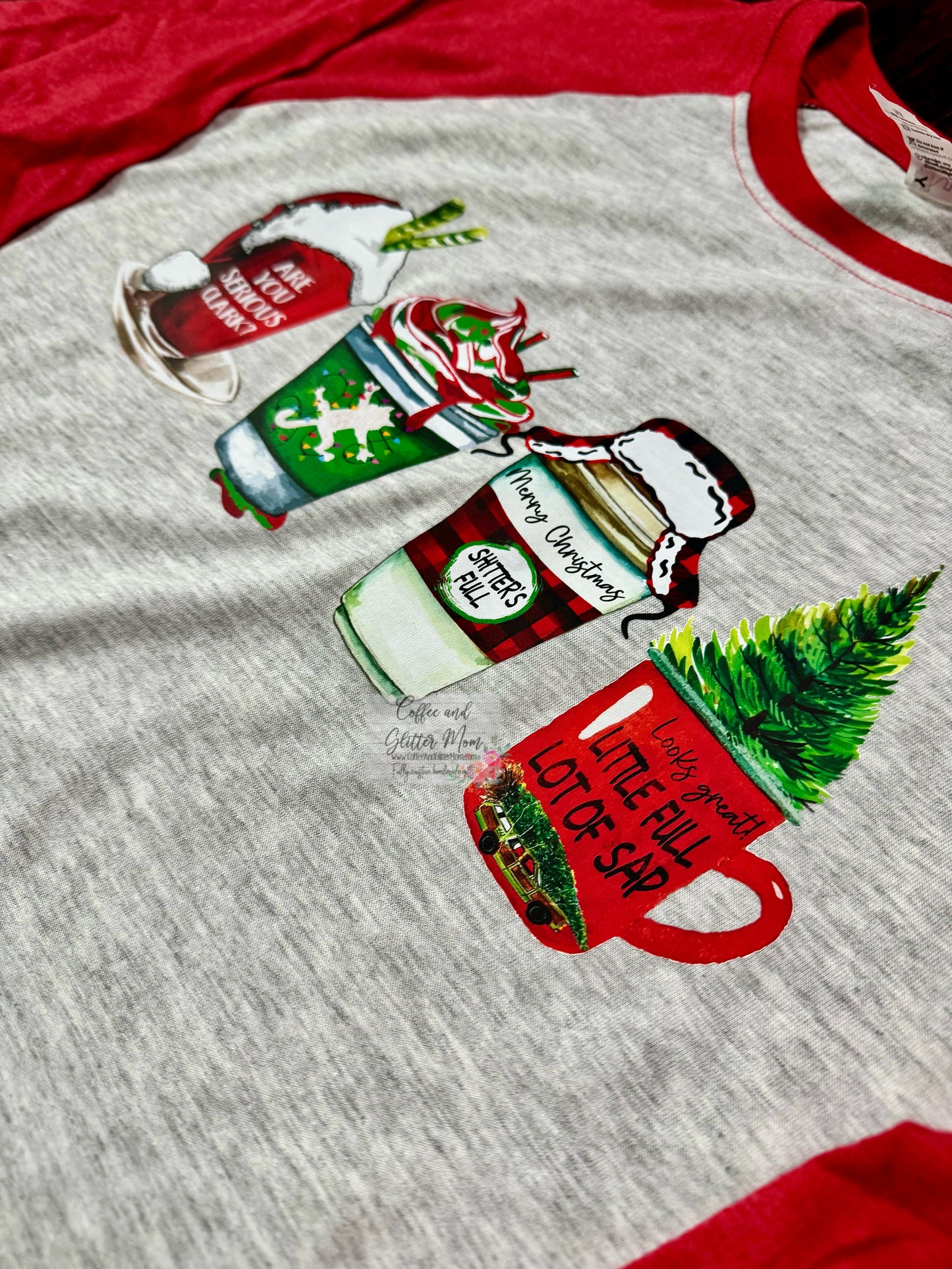 Griswold Coffee Christmas Three-Quarter Sleeve Raglan