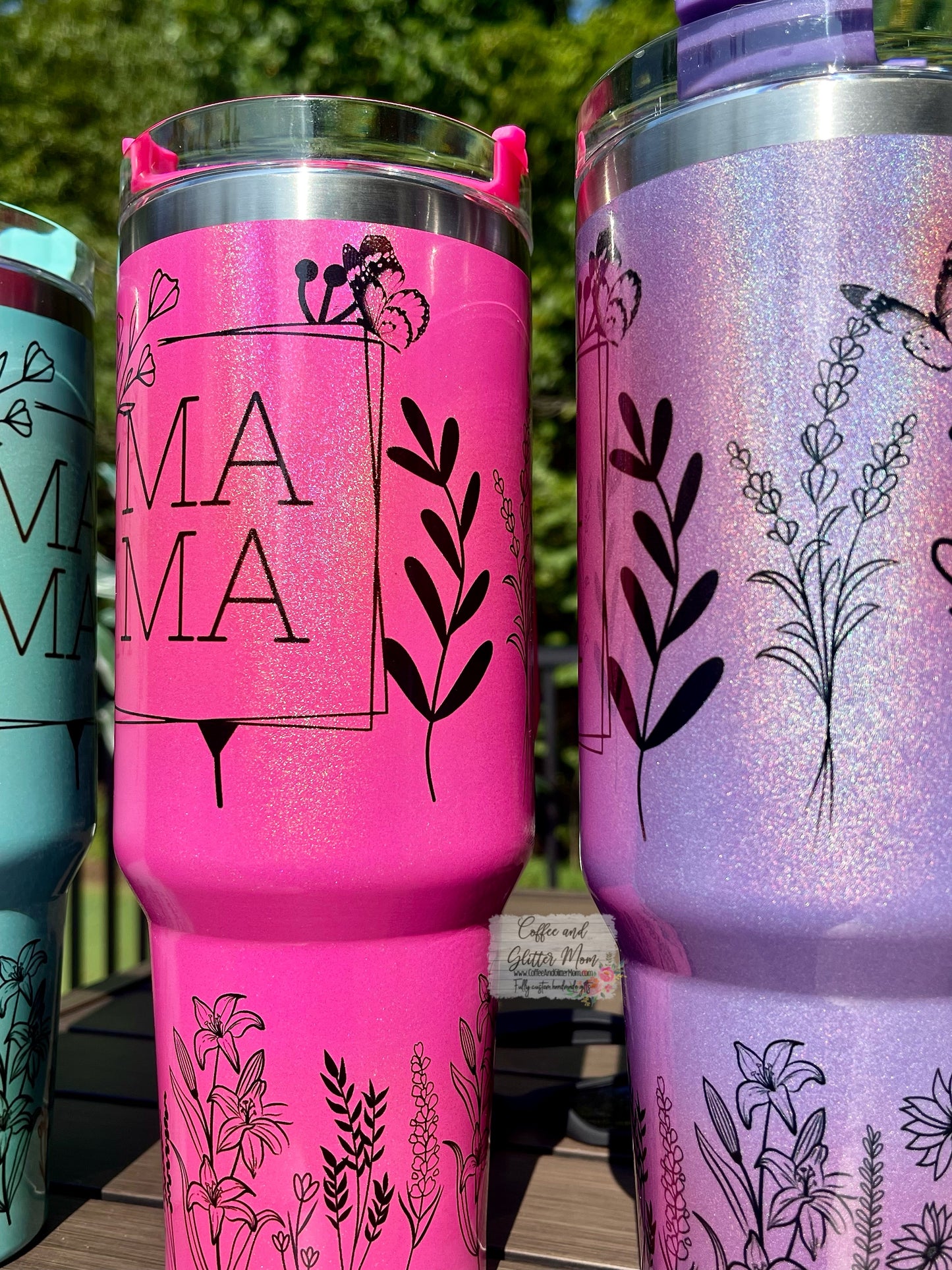 Mama Purple 40oz Stan Dupe Holographic Travel Tumbler