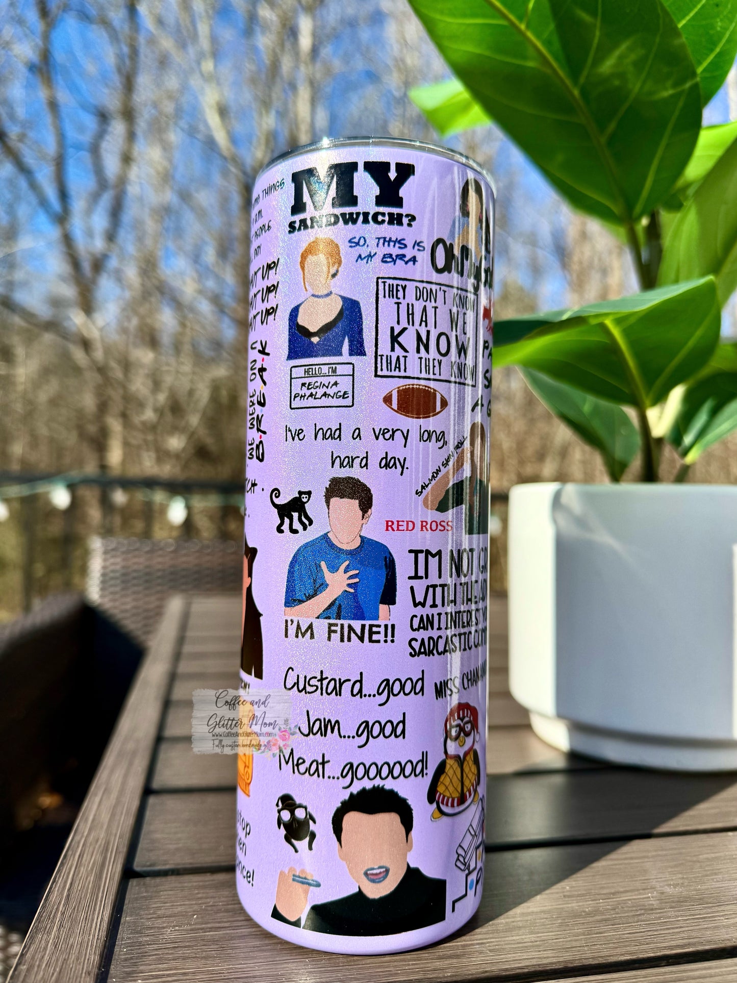 The One With All The Friends 20oz Holographic Purple Skinny Tumbler