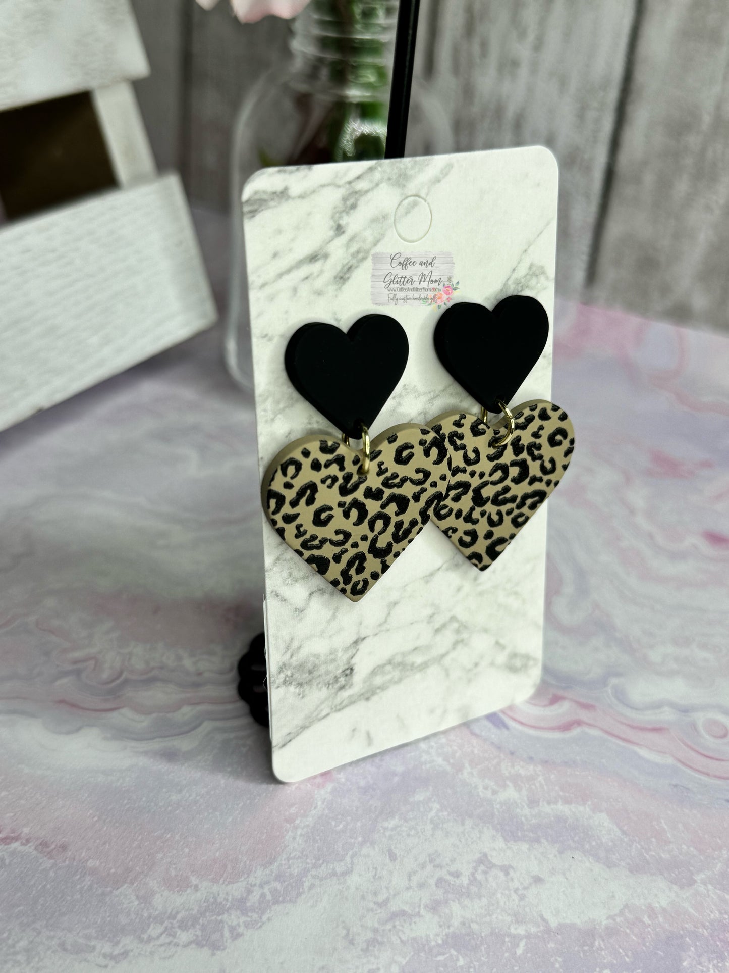 Black Animal Print Stud Clay