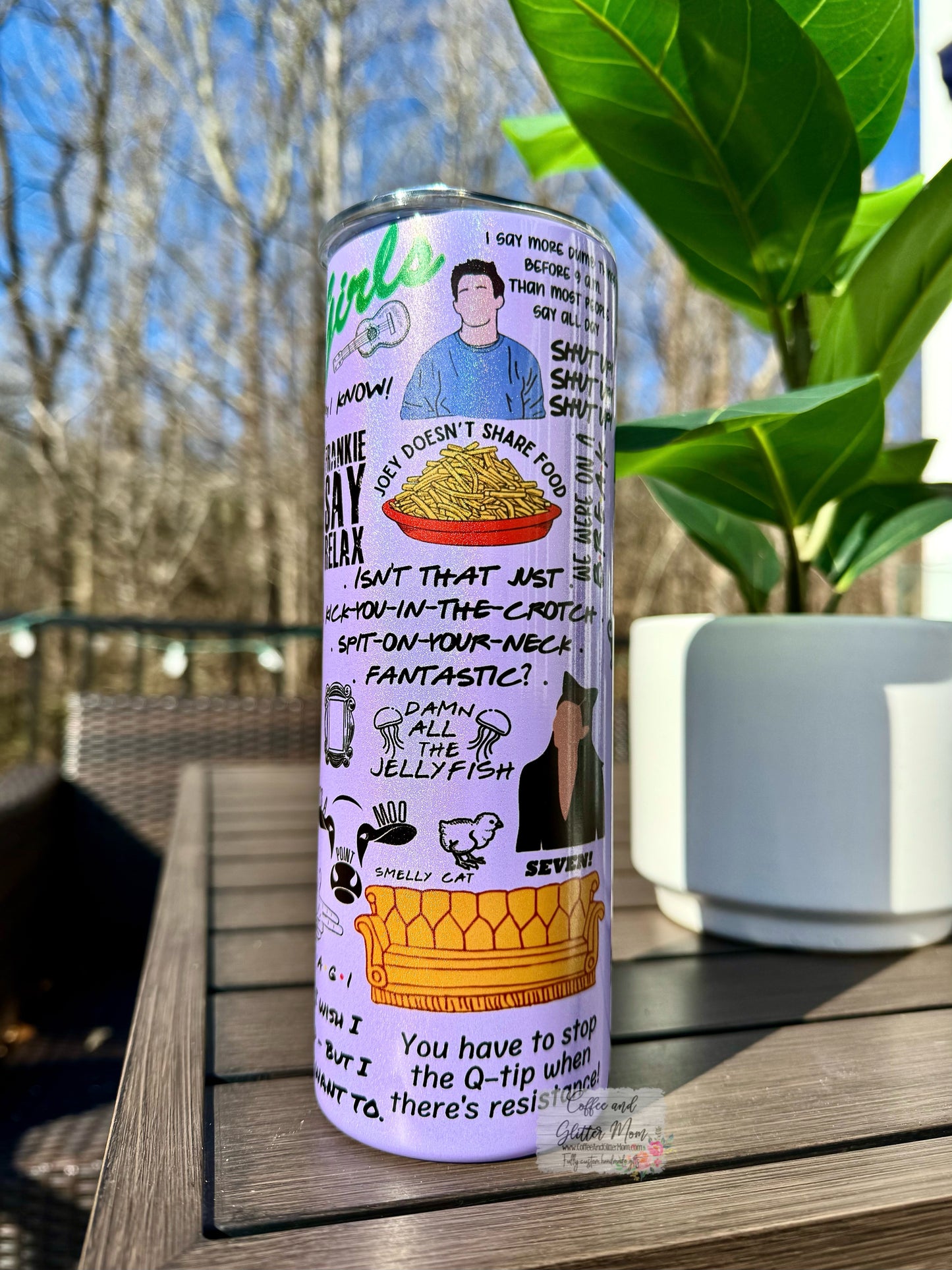 The One With All The Friends 20oz Holographic Purple Skinny Tumbler