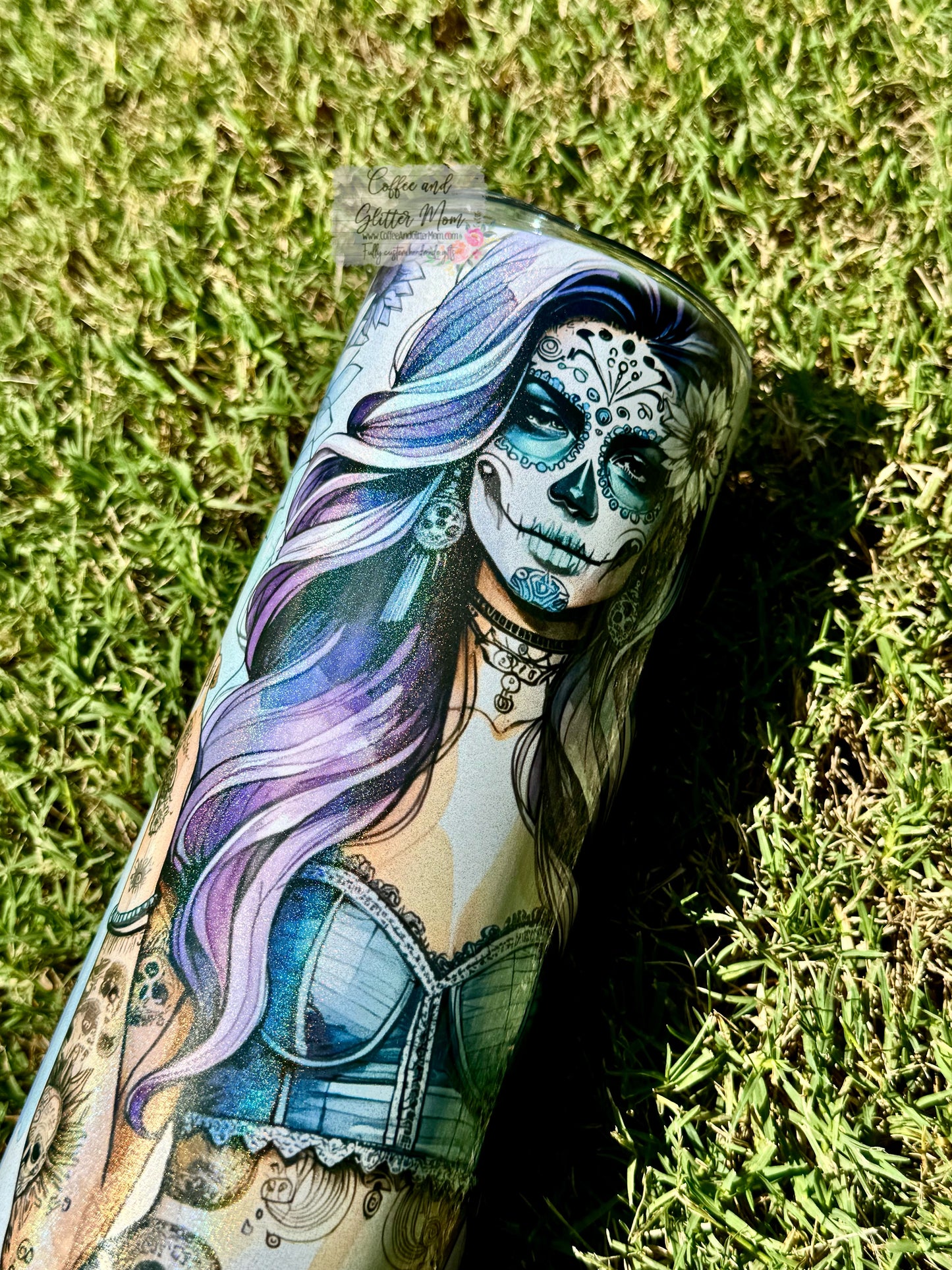 Sugarskull Girl 20oz Holographic Tumbler