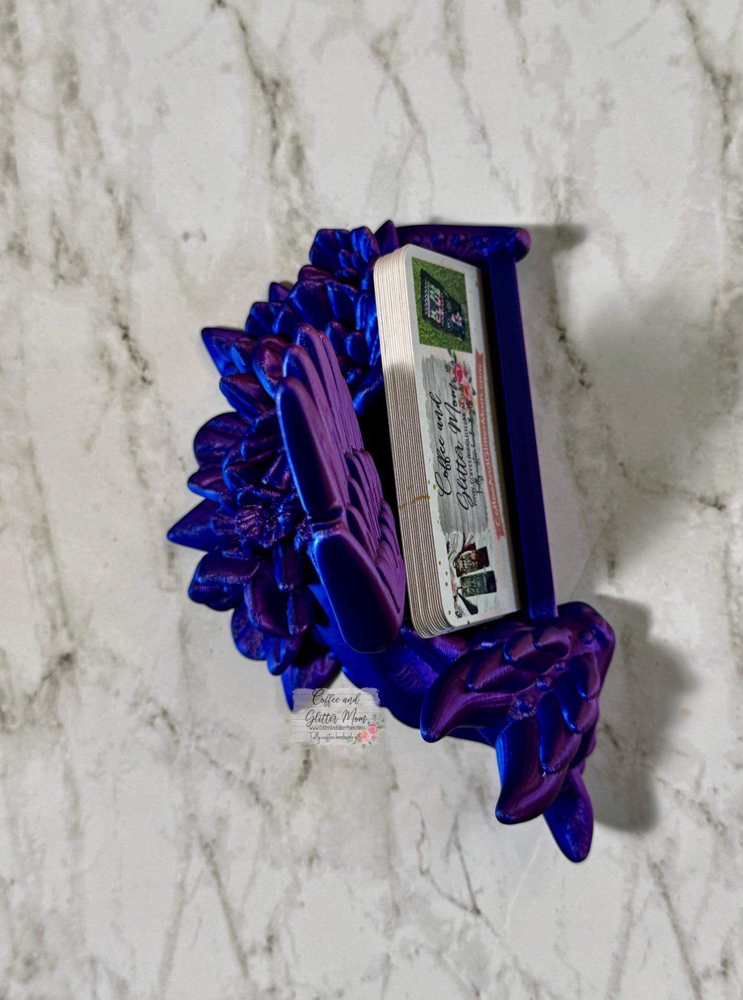 Purple and Blue Silk Dragon Phone/Business Card Holder