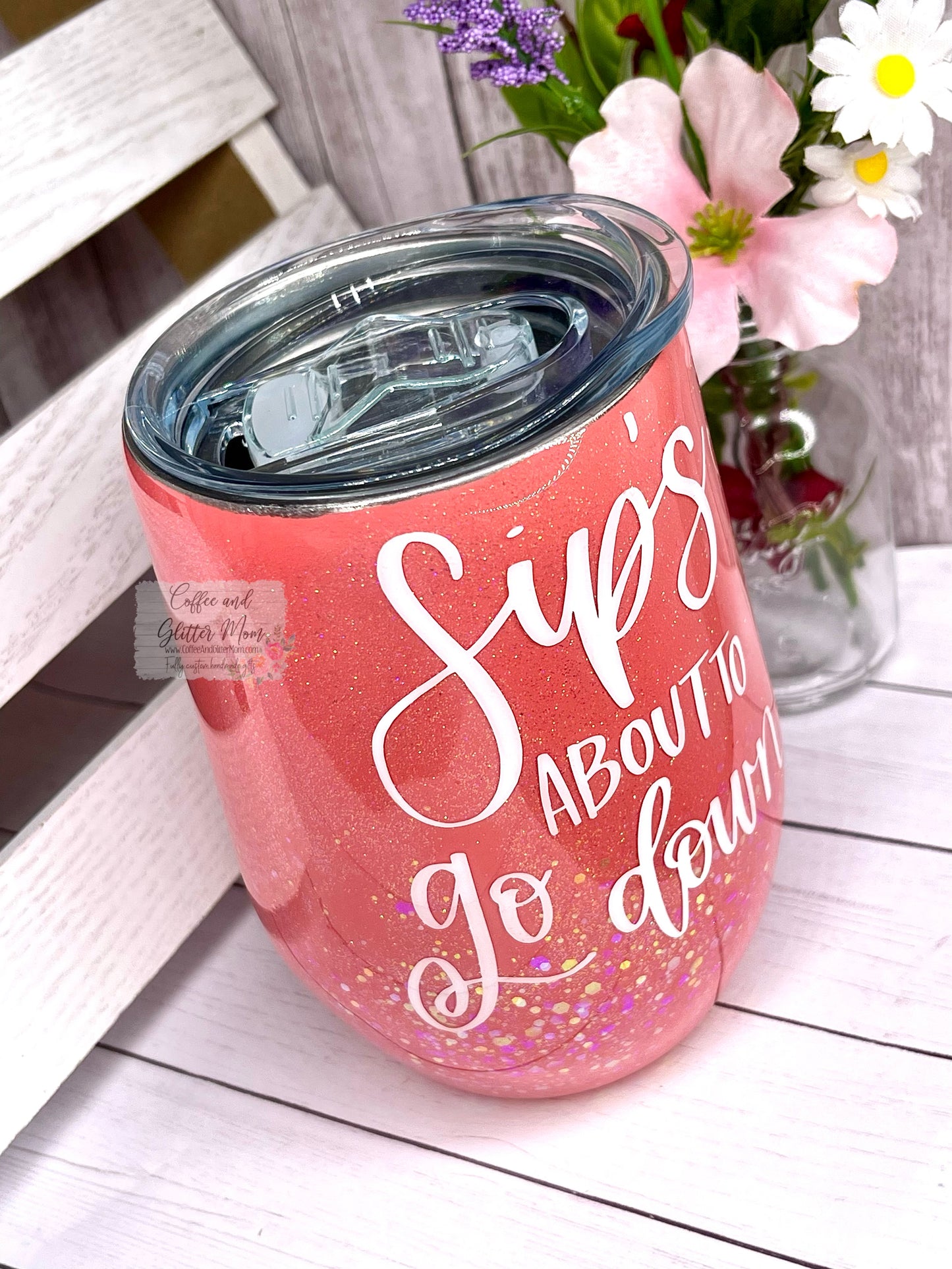 Drink Wine/Sips 15oz Wine Tumbler with Lid and Straw