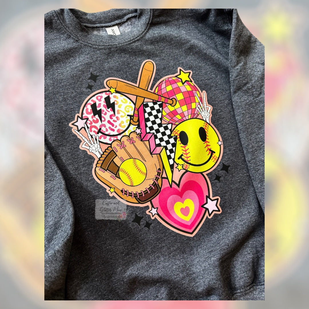 Softball Vibes Youth Medium Sweatshirt