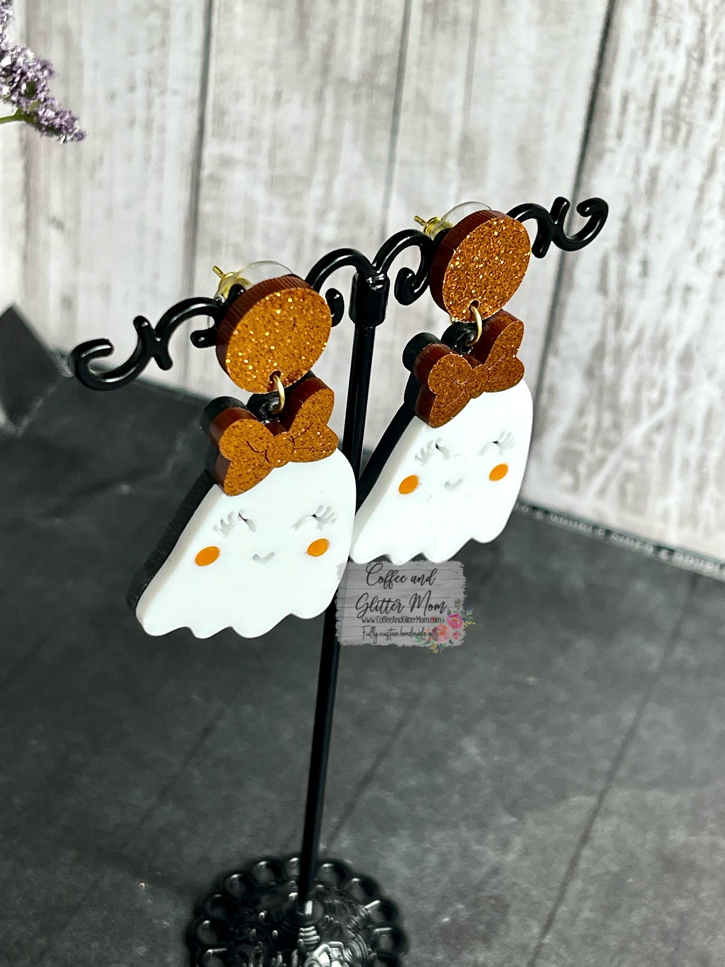 Acrylic Happy Ghost Earrings
