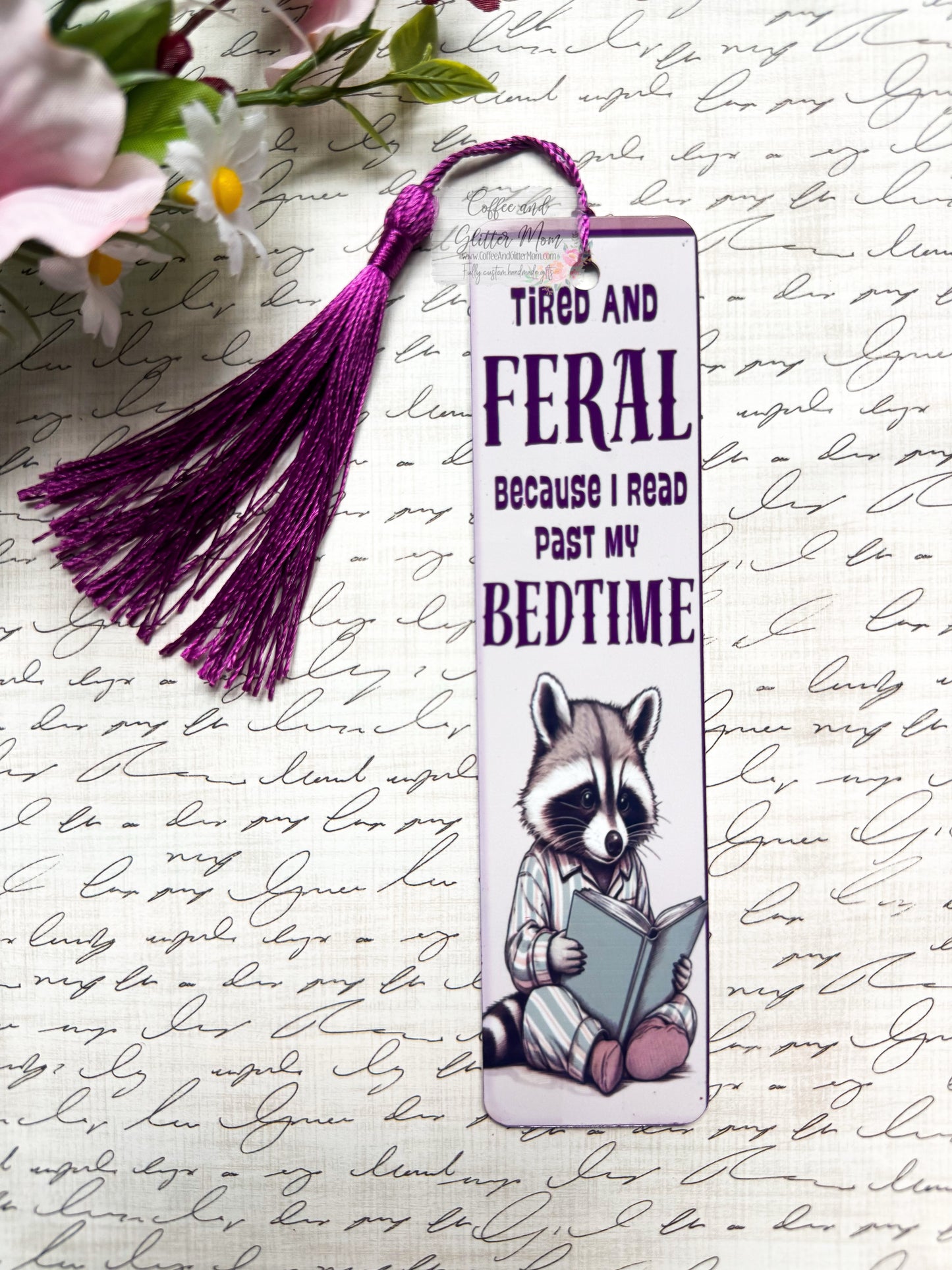 Tired and Feral Bookish Raccoon Bookmark