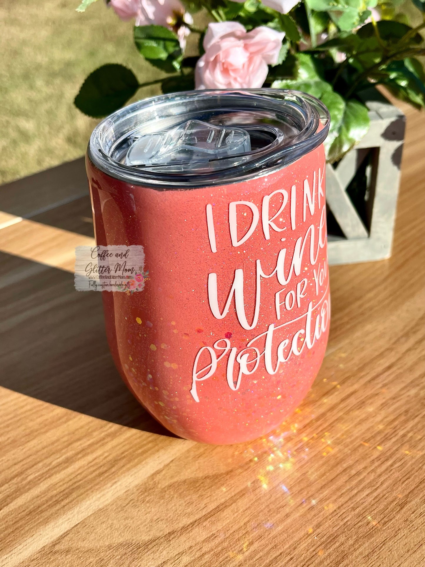 Drink Wine/Sips 15oz Wine Tumbler with Lid and Straw