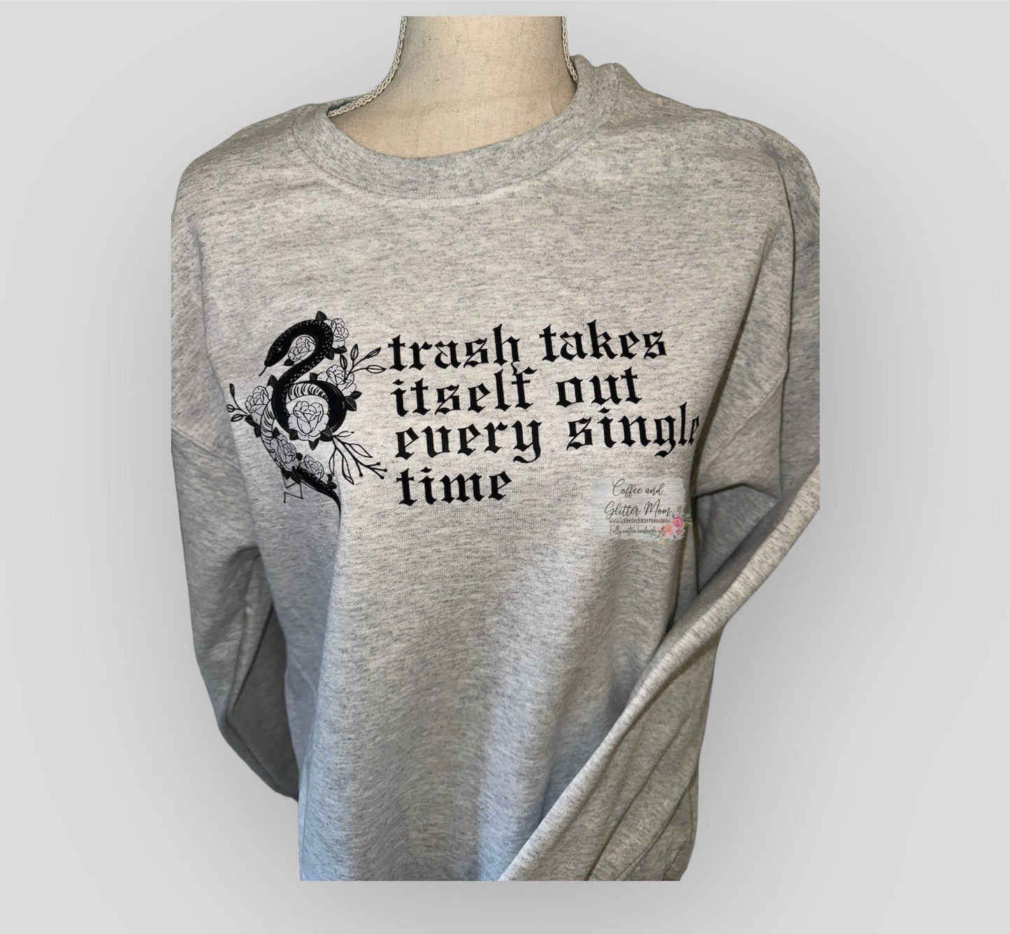 Trash Takes It's Self Out Adult Medium Sweatshirt