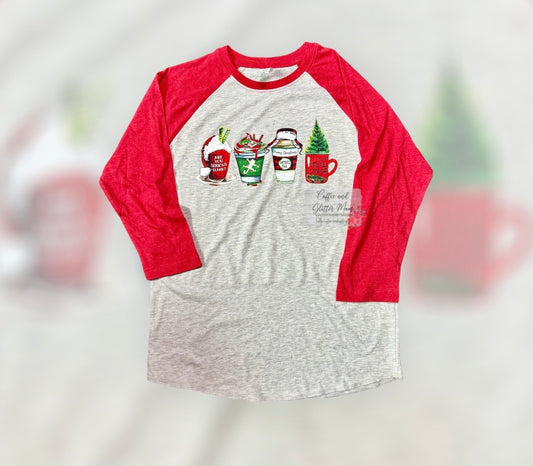 Griswold Coffee Christmas Three-Quarter Sleeve Raglan