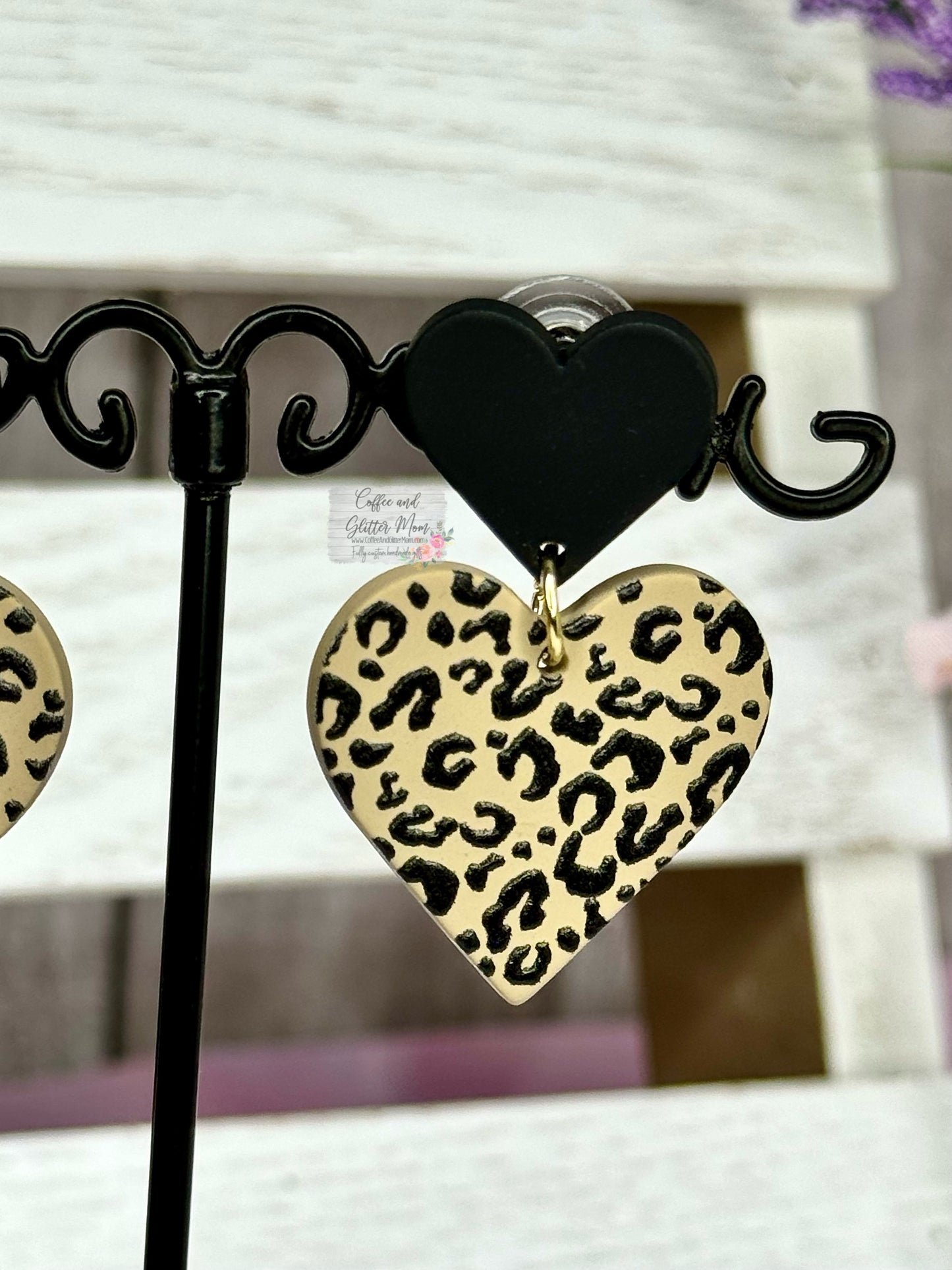 Black Animal Print Stud Clay