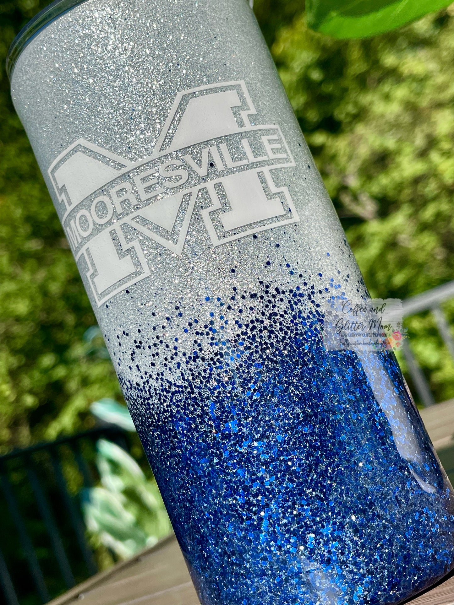 Mooresville 15oz Silver Glitter Skinny Tumbler