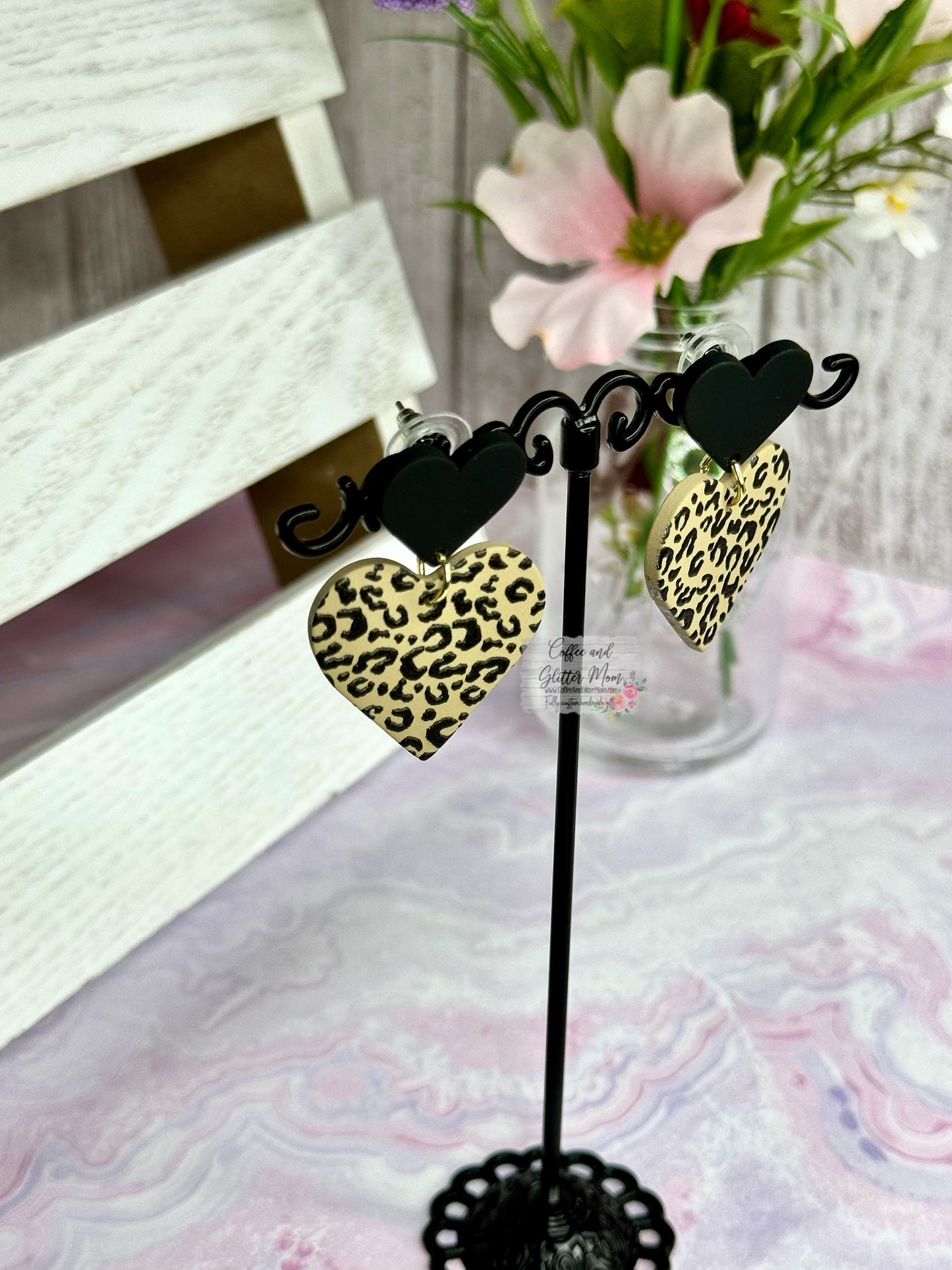 Black Animal Print Stud Clay