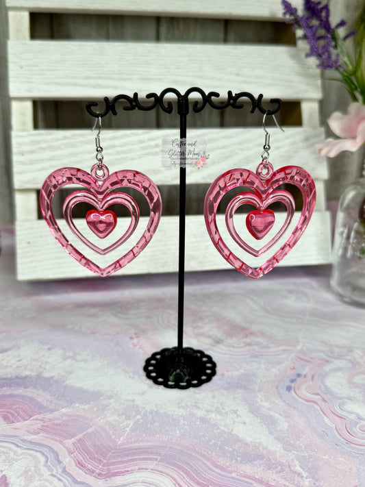 XL Heart Acrylic Earrings