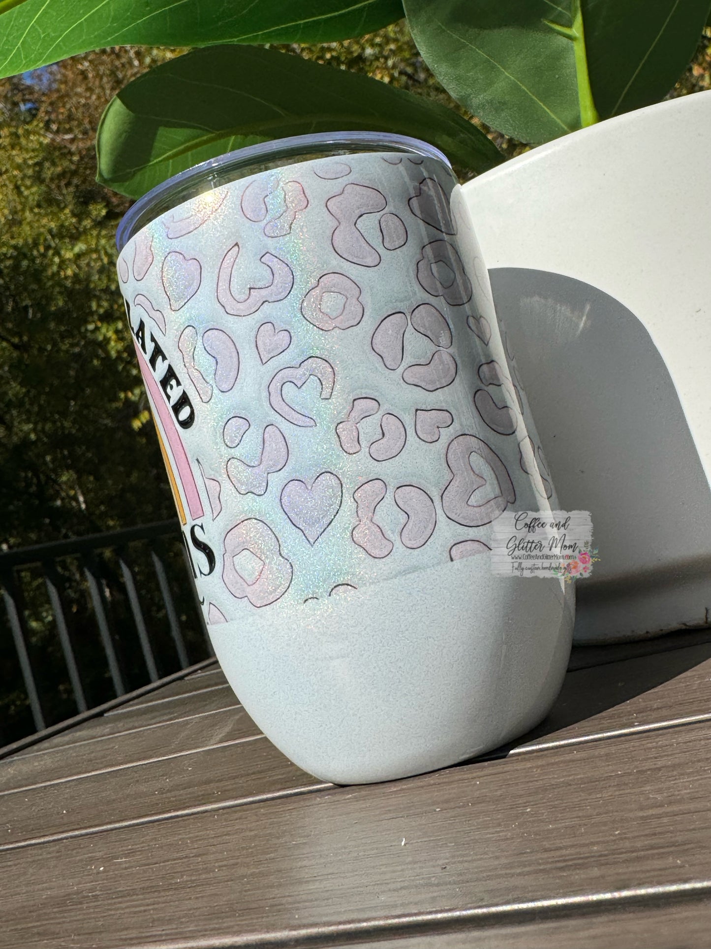 Overstimulated Moms Club Leopard Print 12oz Holographic Tumbler