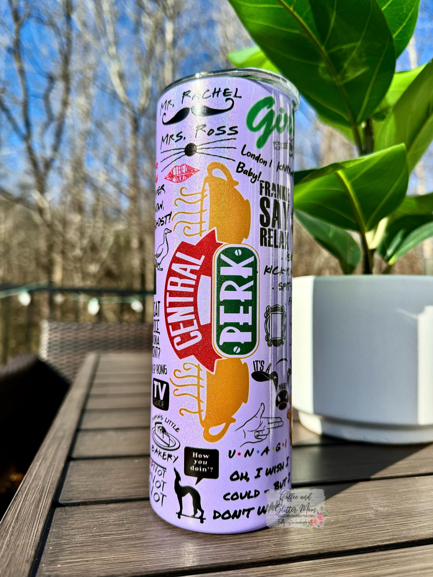 The One With All The Friends 20oz Holographic Purple Skinny Tumbler