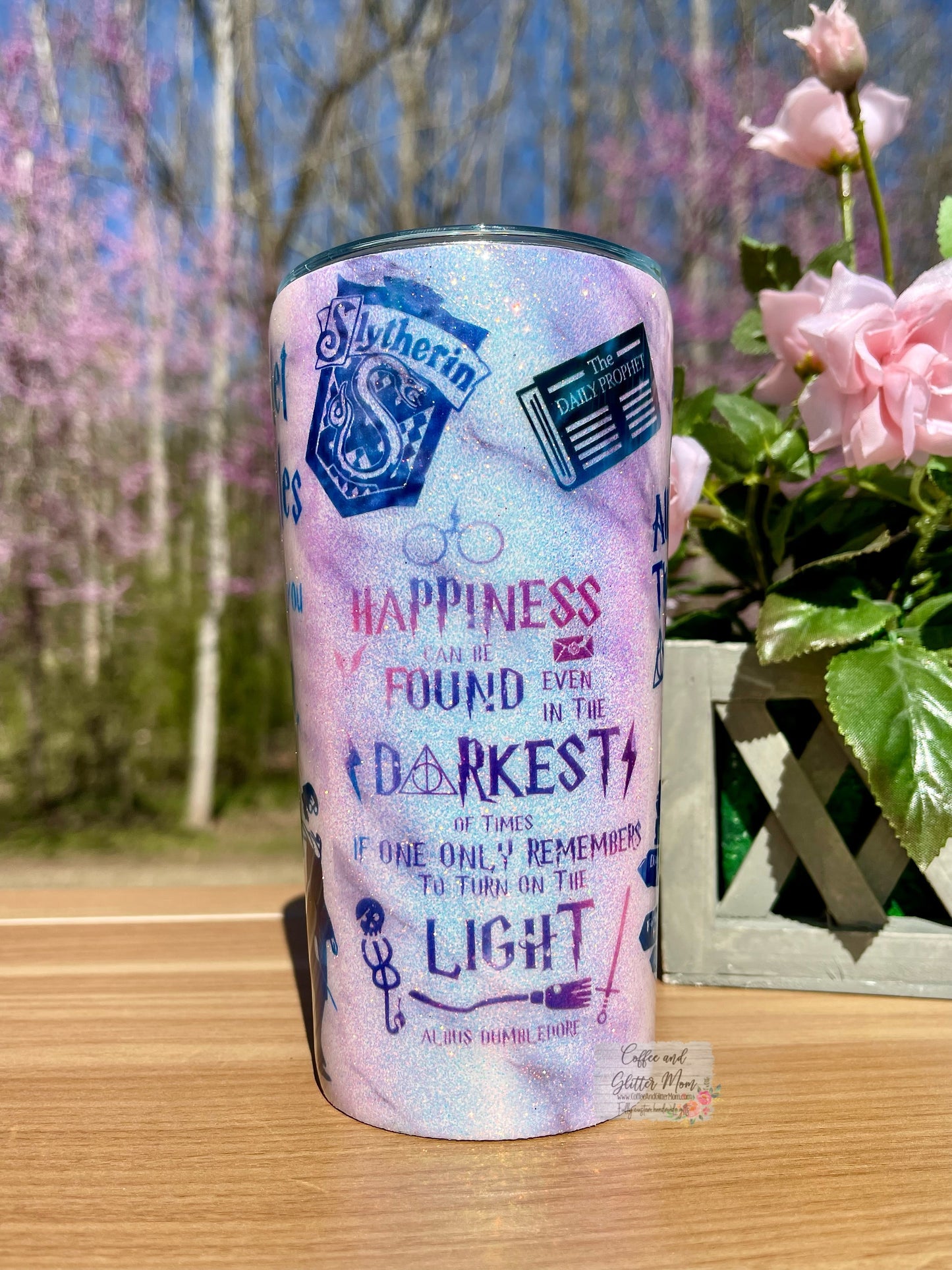 HP Happiness Watercolor Marble 16oz Slim Pint