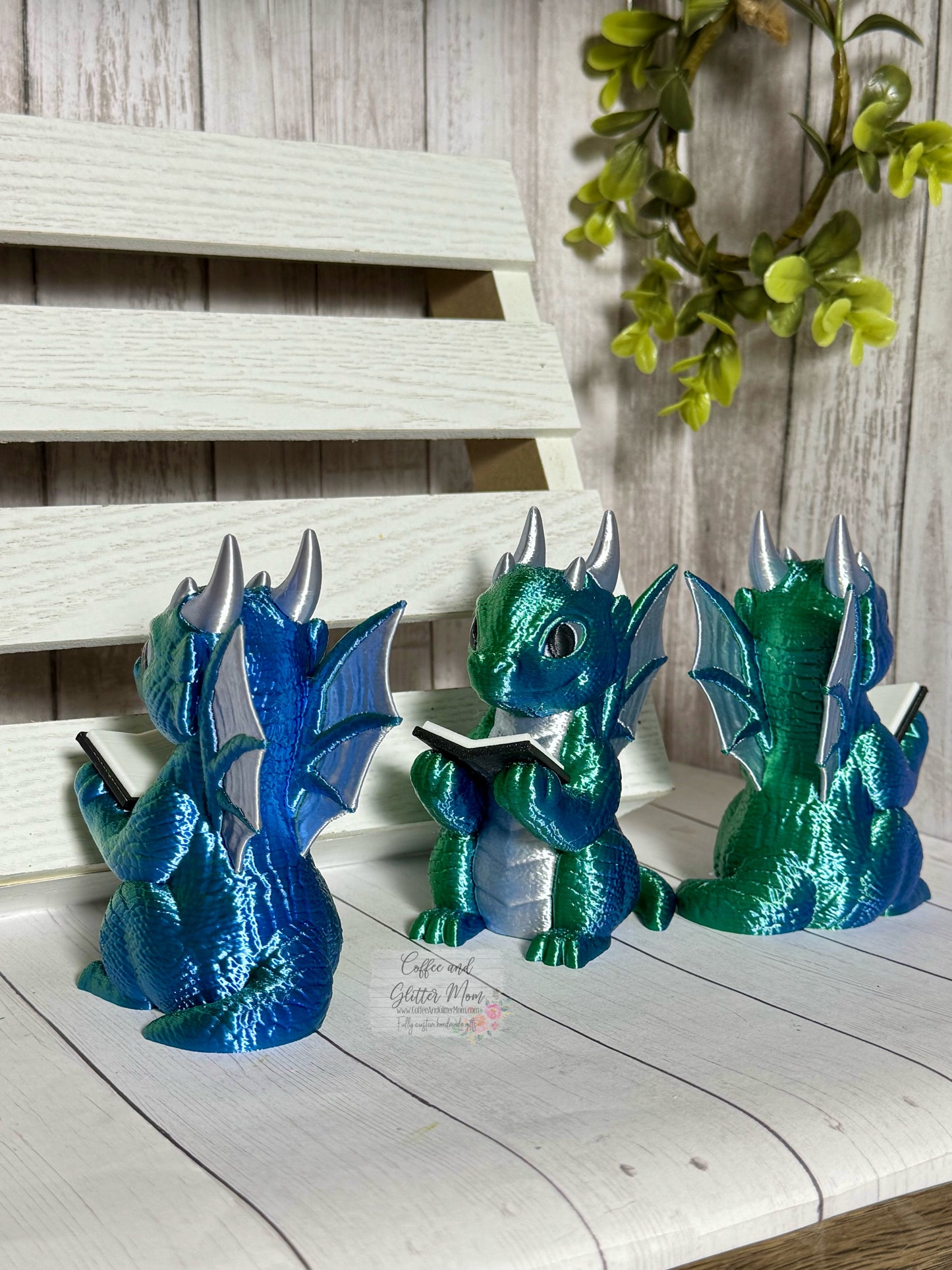 Reading Dragon Bookshelf Decor In Stock