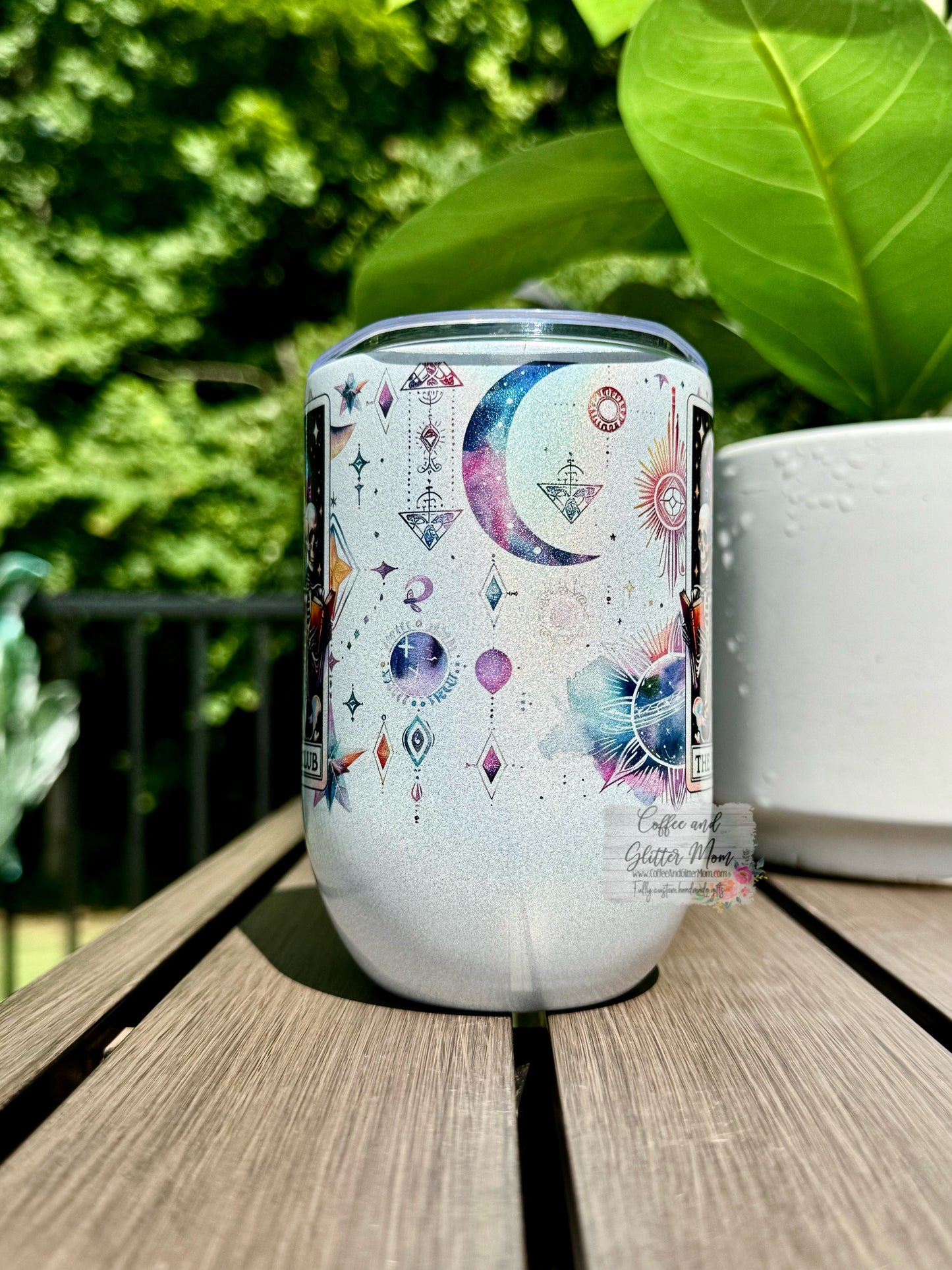 Book Club Tarot Card 12oz Holographic Wine Tumbler